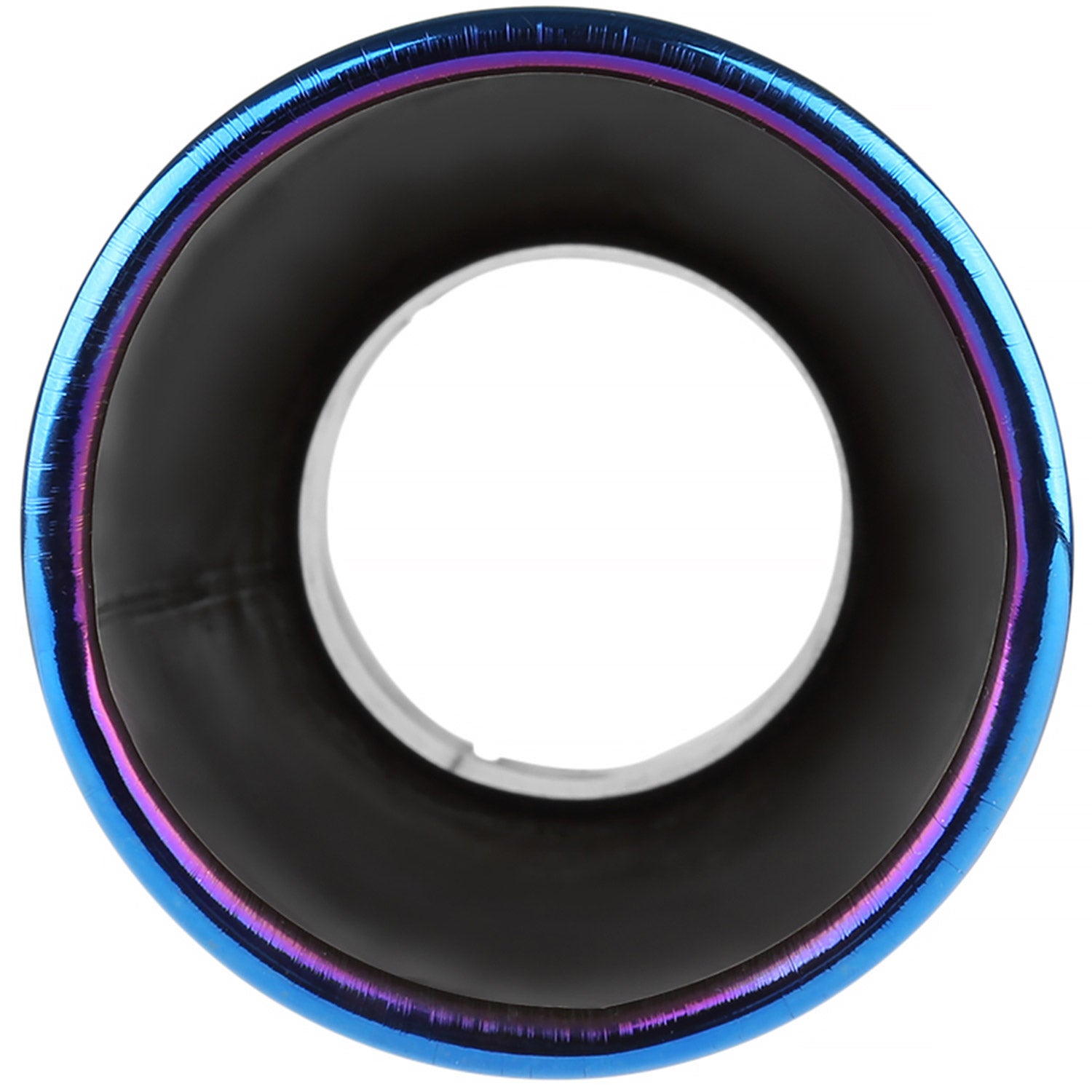 Universal 2.5" Inlet/3.875" Outlet Chrome Steel Angled Burnt Blue Exhaust Tips