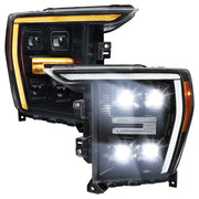 For Ford F-150 2021-2023 Full LED Projector Headlights Sequential DRL Black Clear Halogen Fit