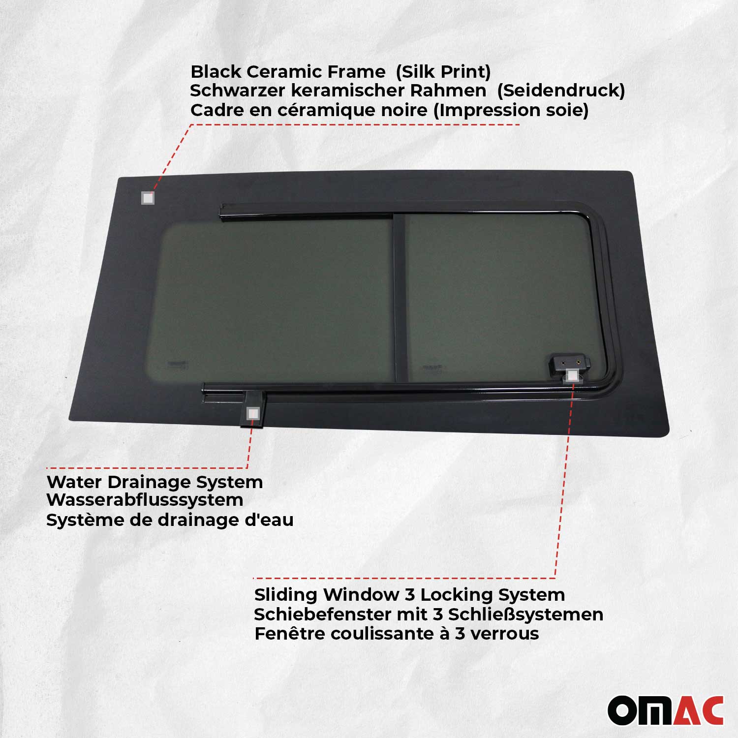 2016-2024 Mercedes Metris Window Glass Fit Kit Front Left Side L2 L3 Black