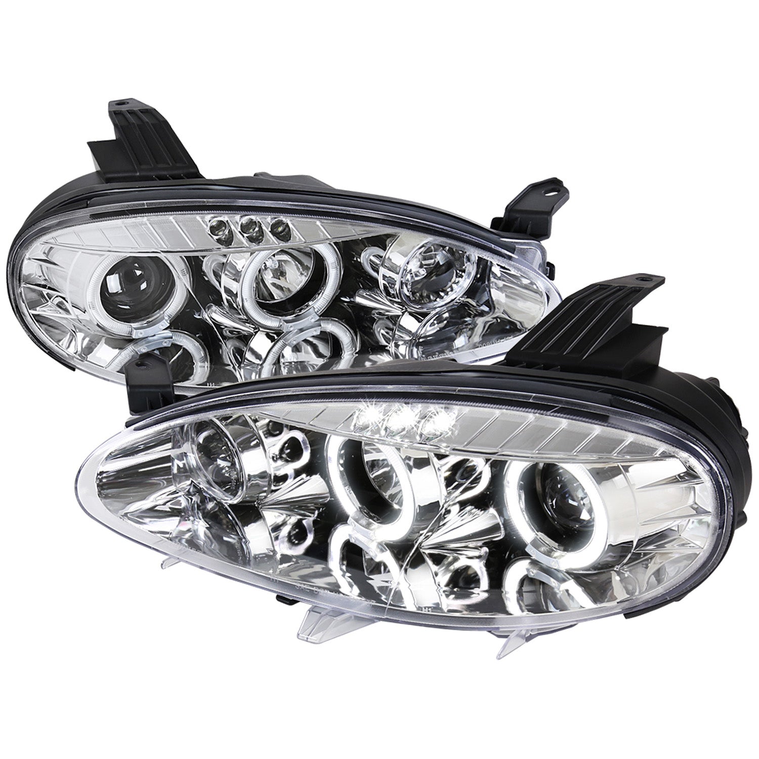 2001-2005 Mazda Miata MX-5 Dual Halo Projector Headlights Chrome/Clear Lens