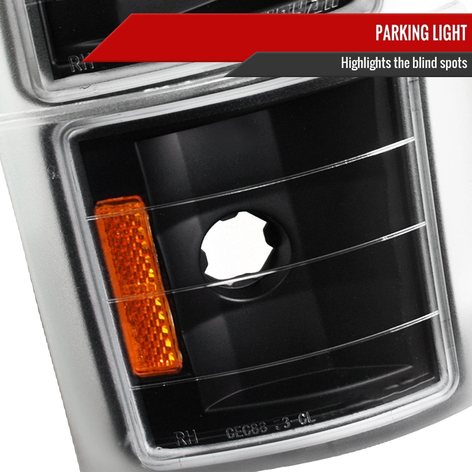 1994-1998 Chevy C/K Silverado/Tahoe Corner Lights Matte Black/Clear Lens