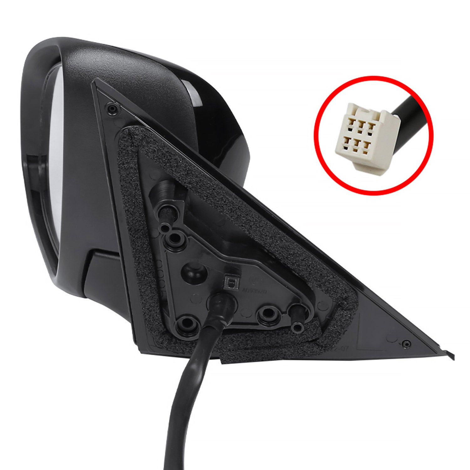 2012-2014 Toyota Camry Glossy Black 3-Pin Adjustable Side Mirror - Driver Side