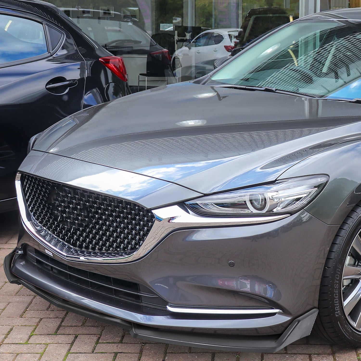 2014-2018 Mazda 3 Matte Black Polypropylene 3Pcs Bumper Lip Spoiler