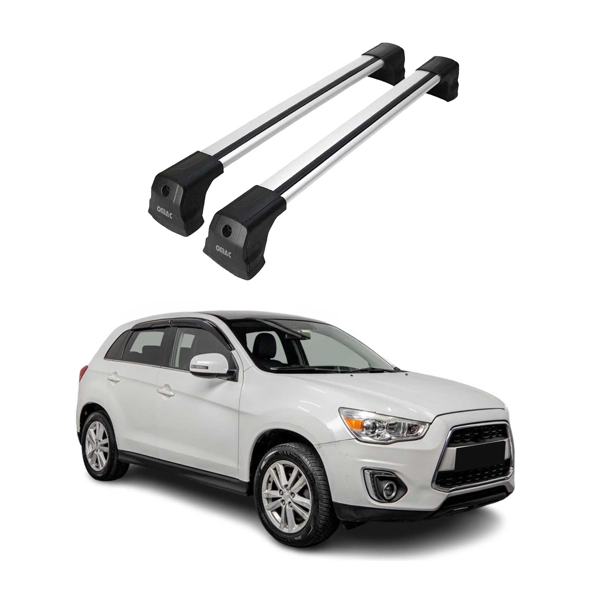 2011-2023 Mitsubishi Outlander Sport Roof Rack Cross Bars Luggage Carrier Aluminium Silver 2 Pcs