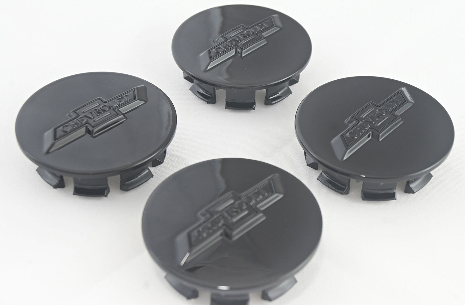 2013-2023 Chevrolet Traverse Licensed Wheel Cap Emblem Set Gloss Black 4Pcs ABS Plastic