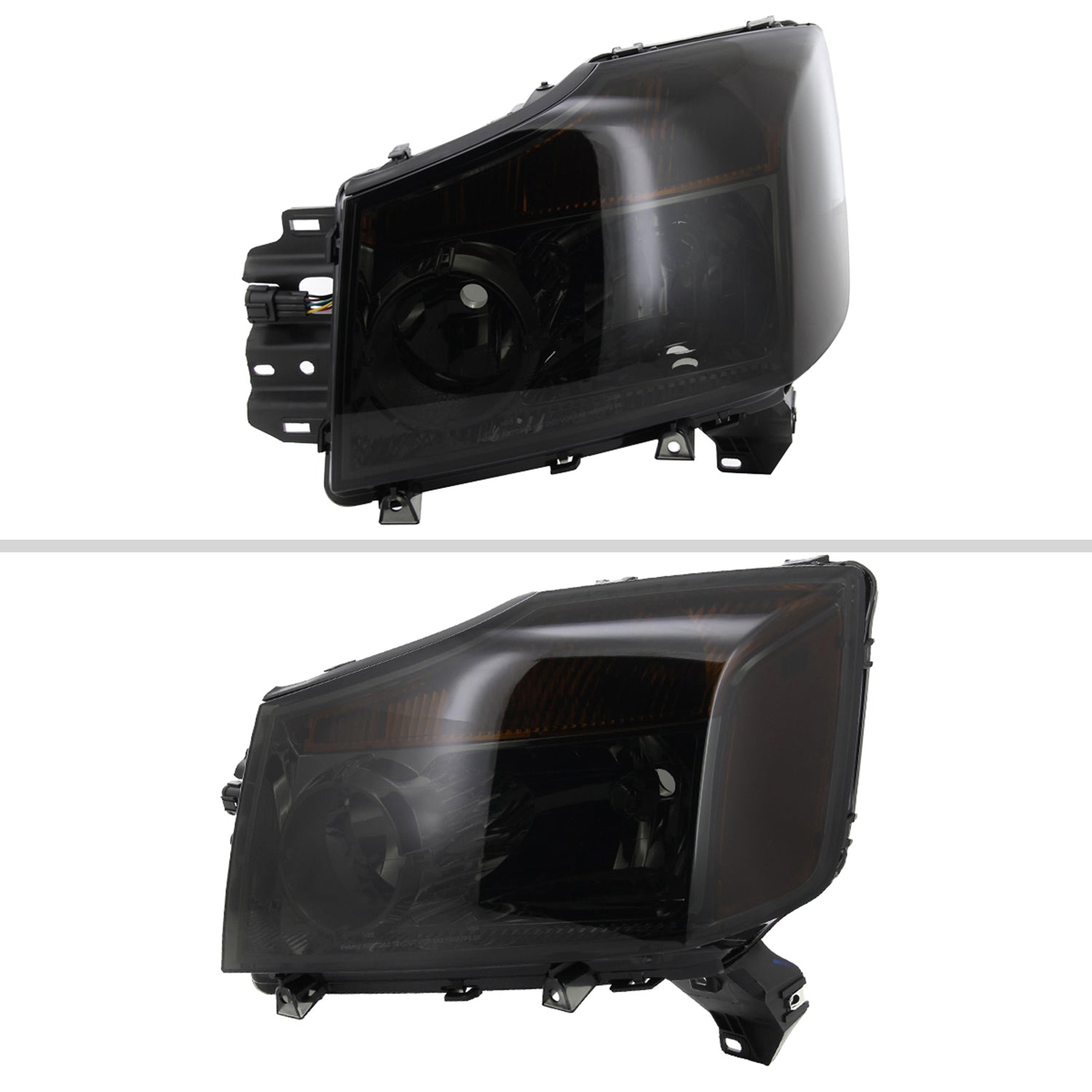 2004-2015 Nissan Titan/04-2007 Armada Factory Headlights Amber Reflectors Smoke
