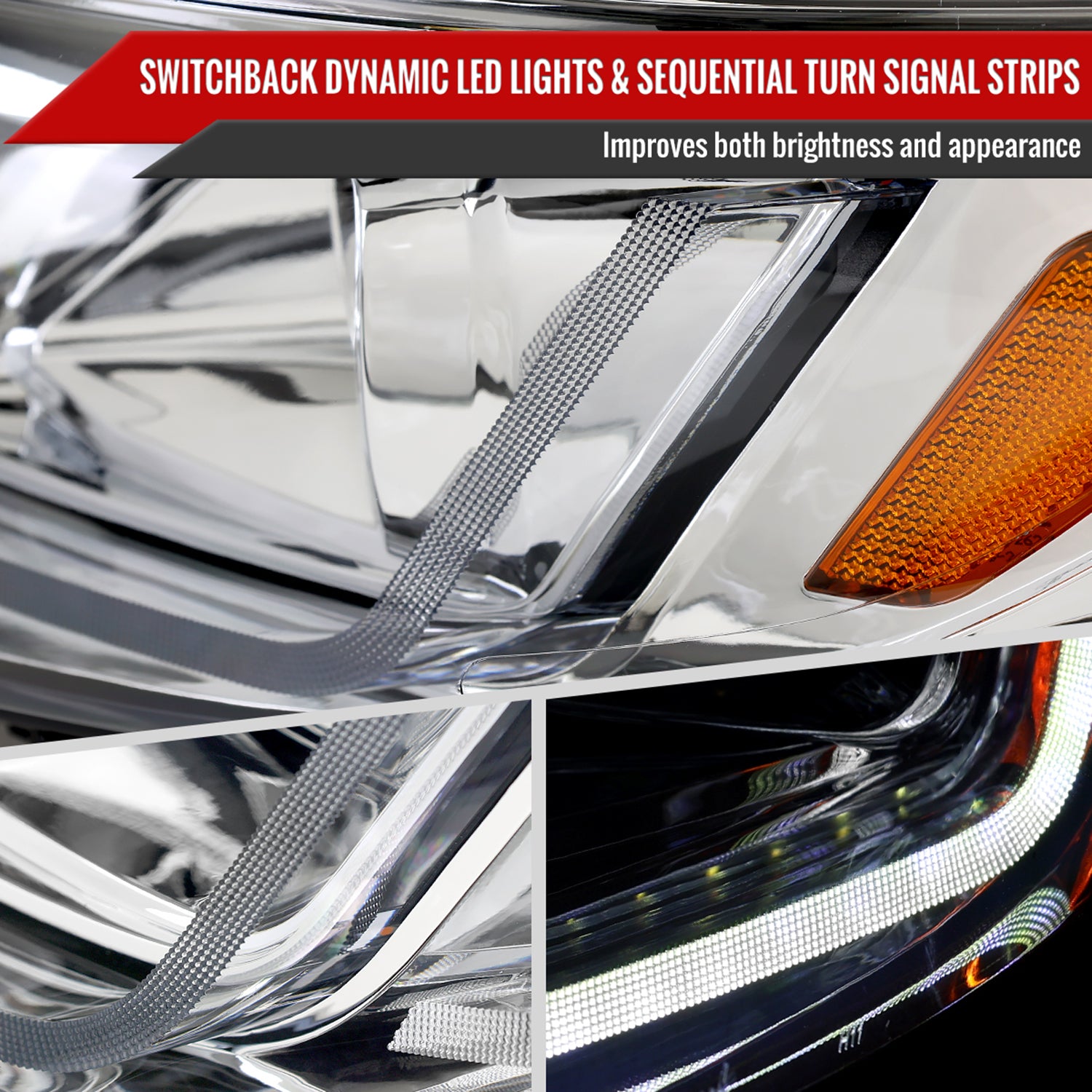 2019-2024 Chevy Malibu Full LED Projector Headlights Turn Signal Chrome