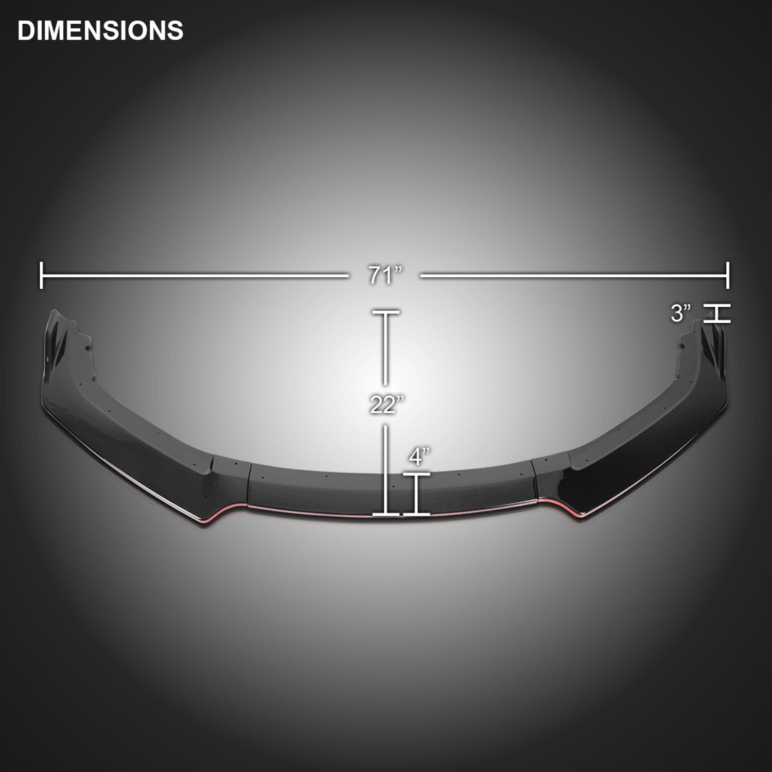 2016-2018 Honda Civic Sedan Black/Red Trim Front Bumper Lip Splitter Kit