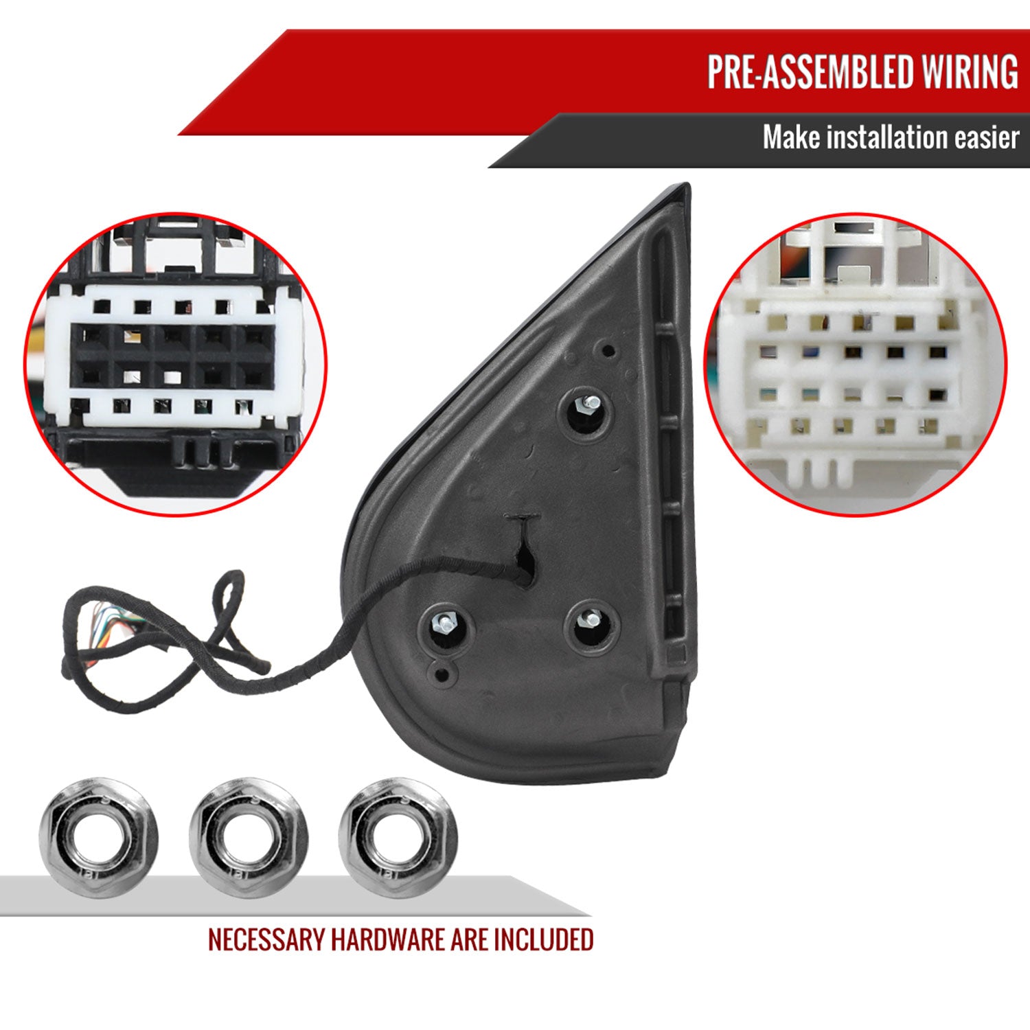 2007-2013 Chevy Silverado /Sierra Auto-Fold&Heated Side Mirror Passenger Black