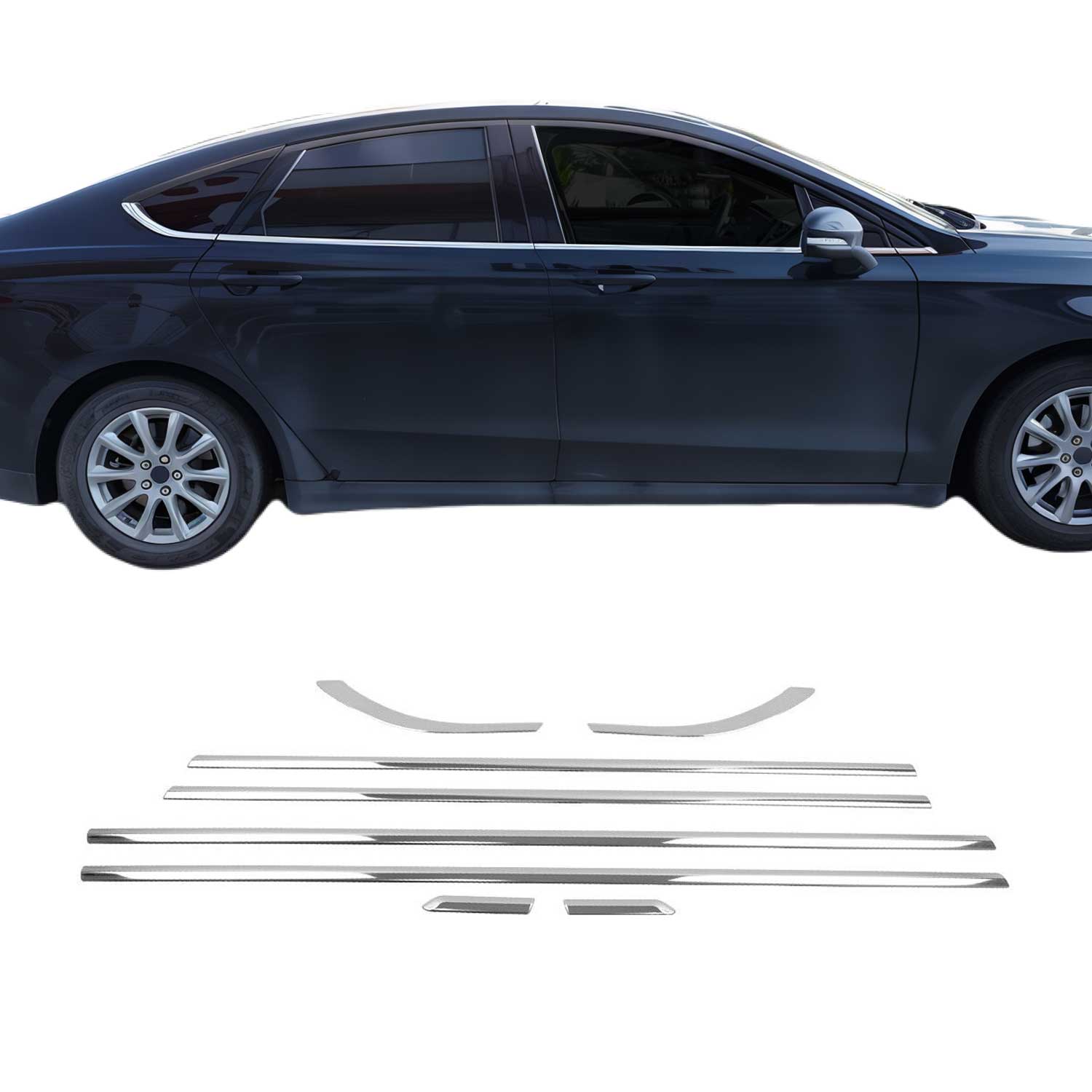2013-2020 Ford Fusion Sedan Window Molding Trim Streamer Stainless Steel