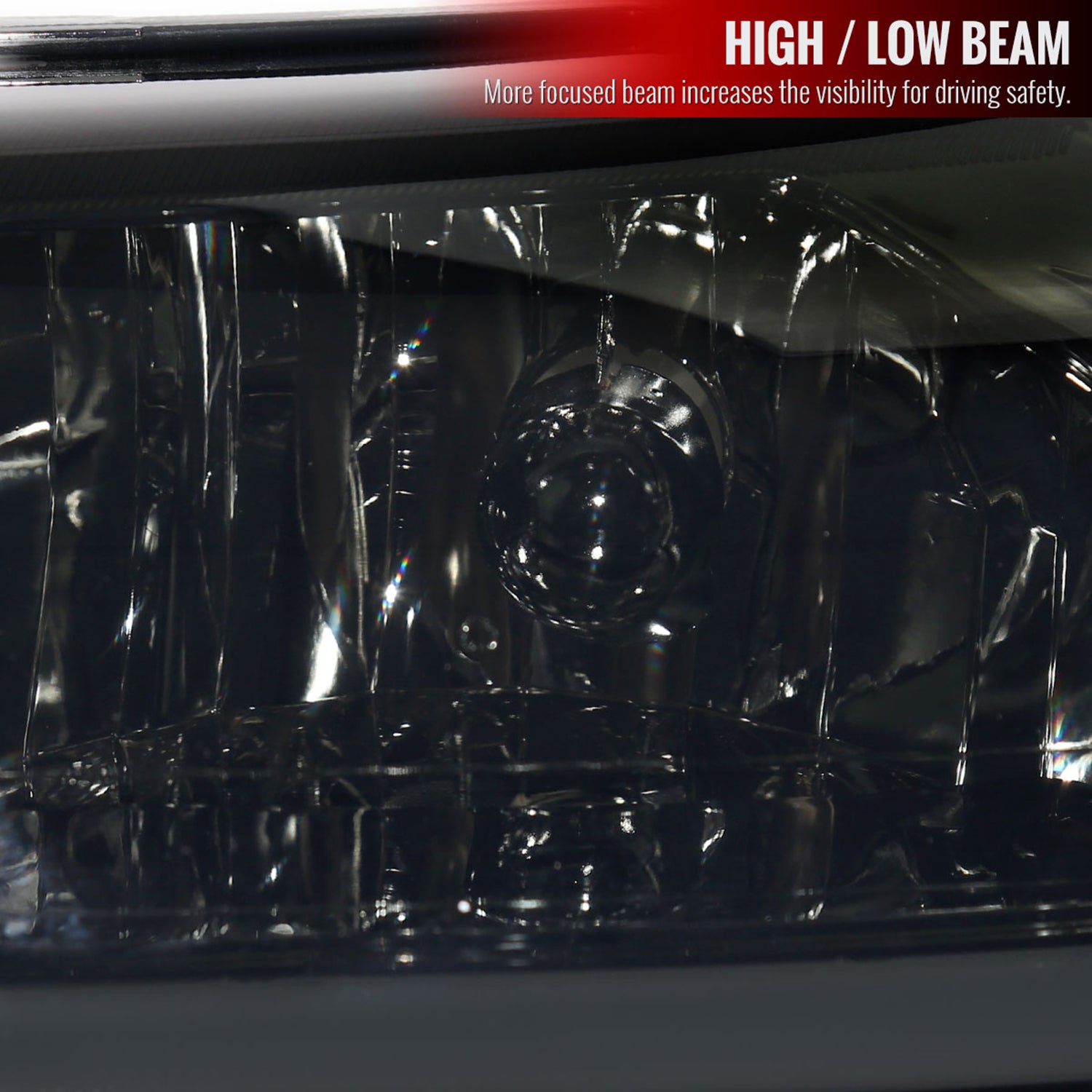 1999-2004 Ford Mustang LED Bar Factory Headlights Amber Reflector Chrome/Smoke