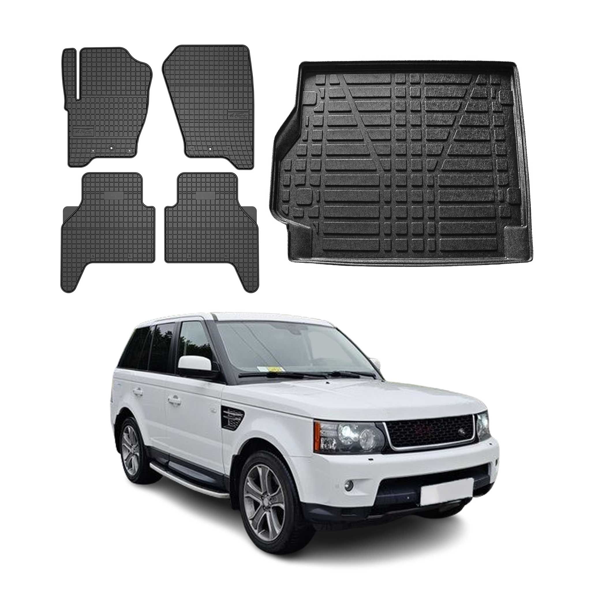 2006-2013 Land Rover Range Rover Sport Floor Mats & Cargo Liner Full Set All Weather Black