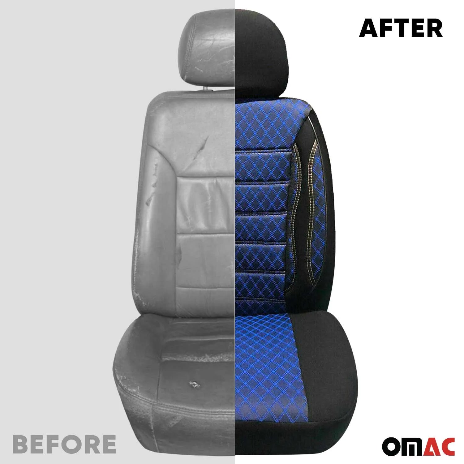 2014-2025 RAM Promaster Front Car Seat Covers Protector Black & Blue 2+1