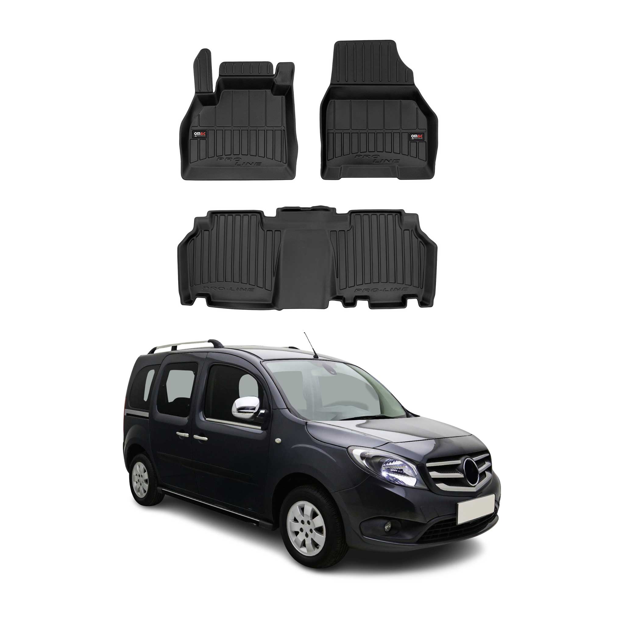2012-2021 Mercedes Citan Premium Floor Mats Liners Full Set All Weather Heavy Duty Black