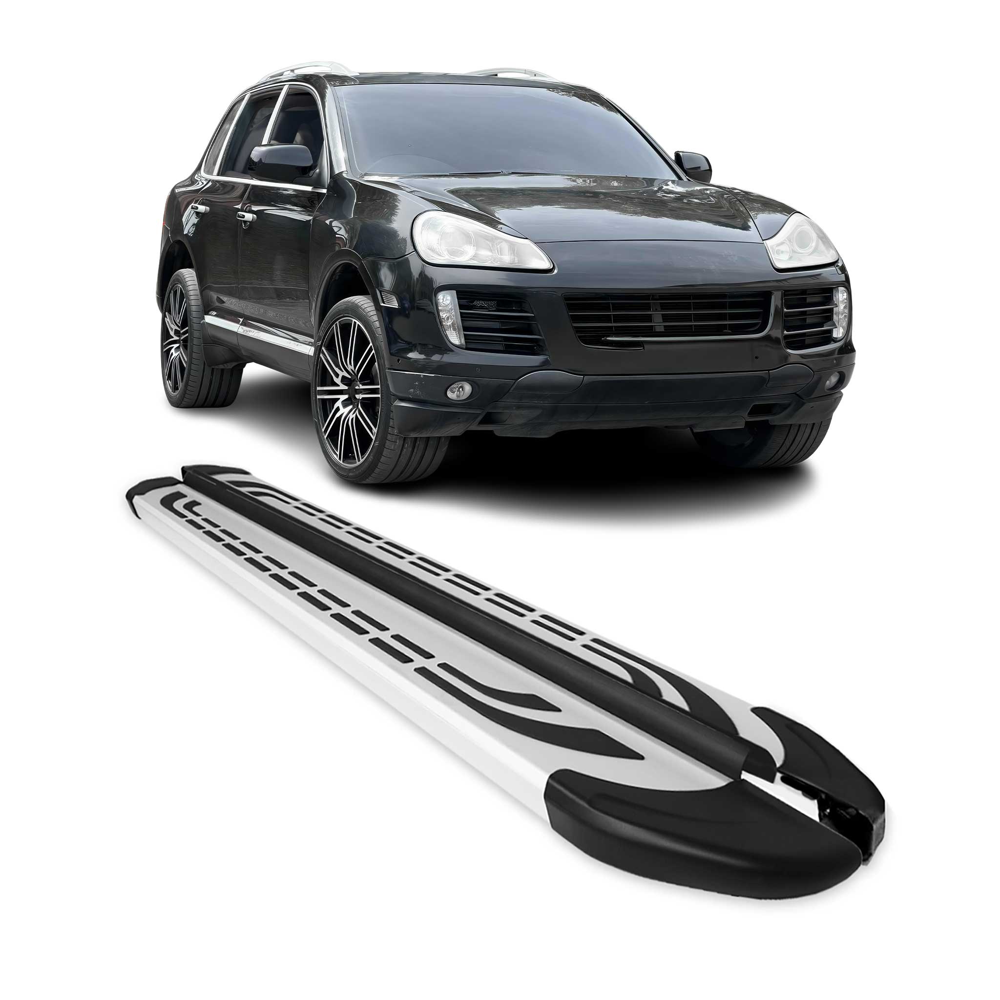 2011-2018 Porsche Cayenne Running Boards Side Steps Silver