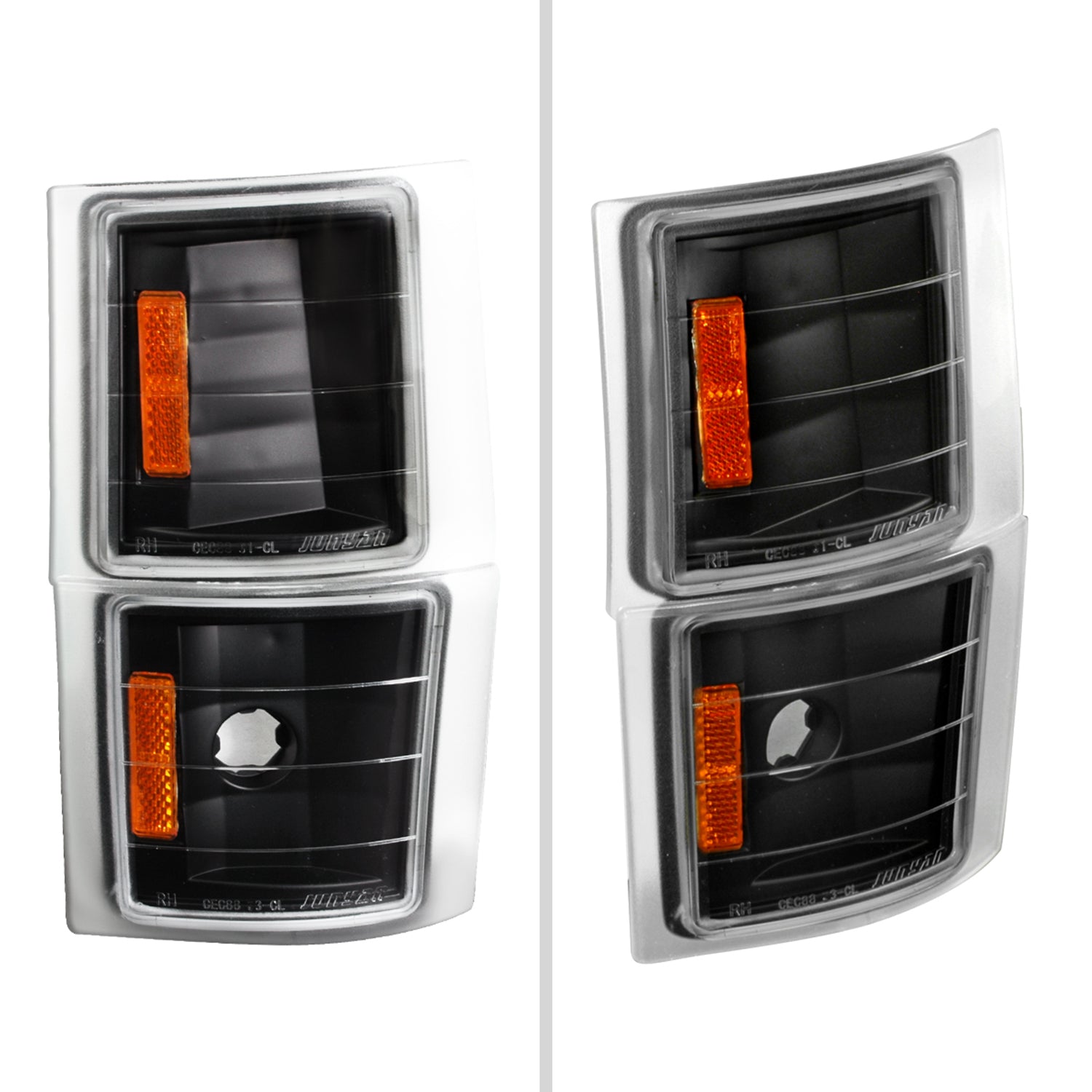 1994-1998 Chevy C/K Silverado/Tahoe Corner Lights Matte Black/Clear Lens