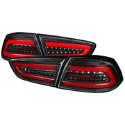 2008-2017 Mitsubishi Lancer / 08-2015 Lancer EVO X Red Bar LED Tail Lights Black
