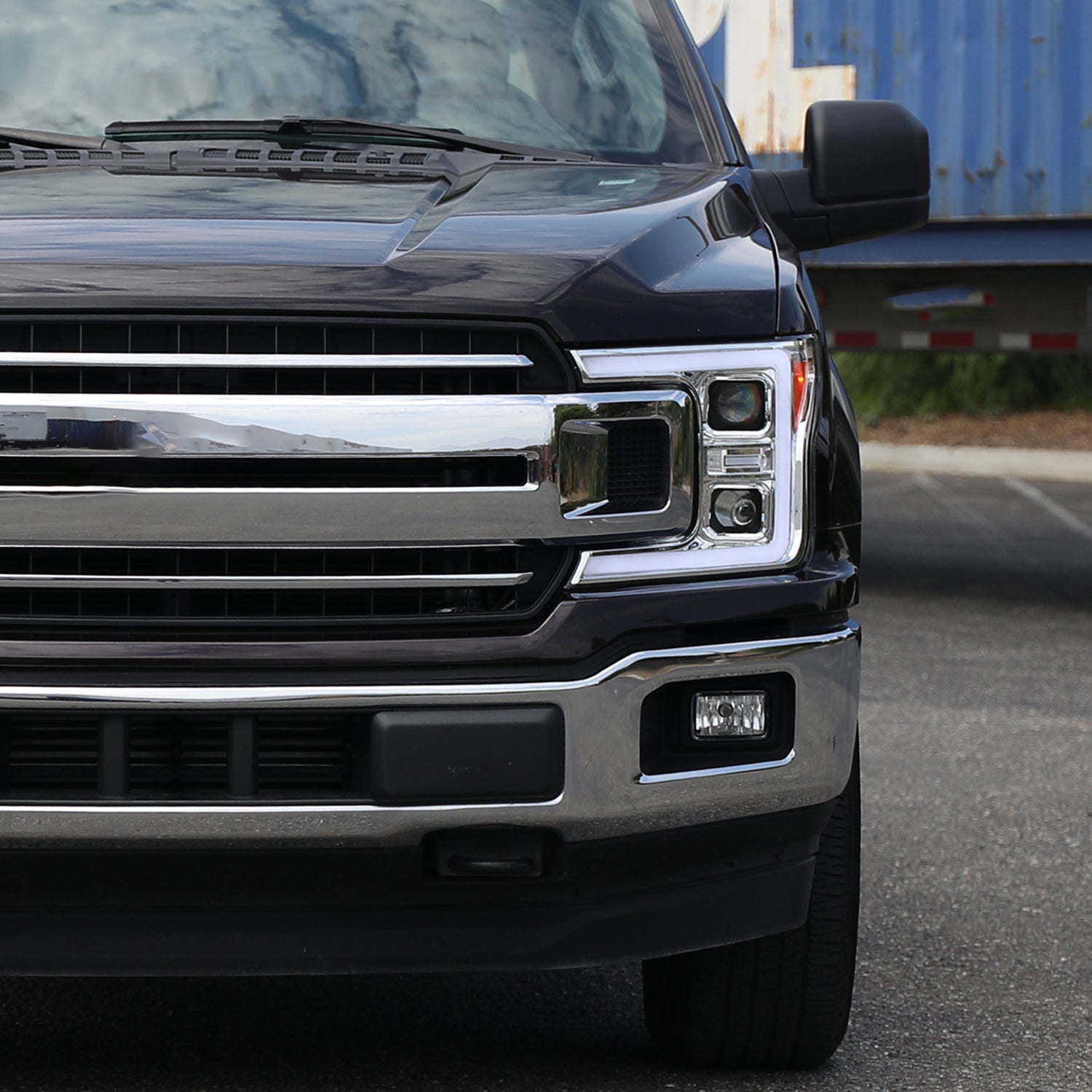 2018-2020 Ford F-150 LED CBar Projector Headlights Signal Lights Chrome Clear