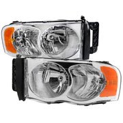 2002-2005 Dodge RAM 1500 2500 3500 Factory Headlights Chrome/Clear