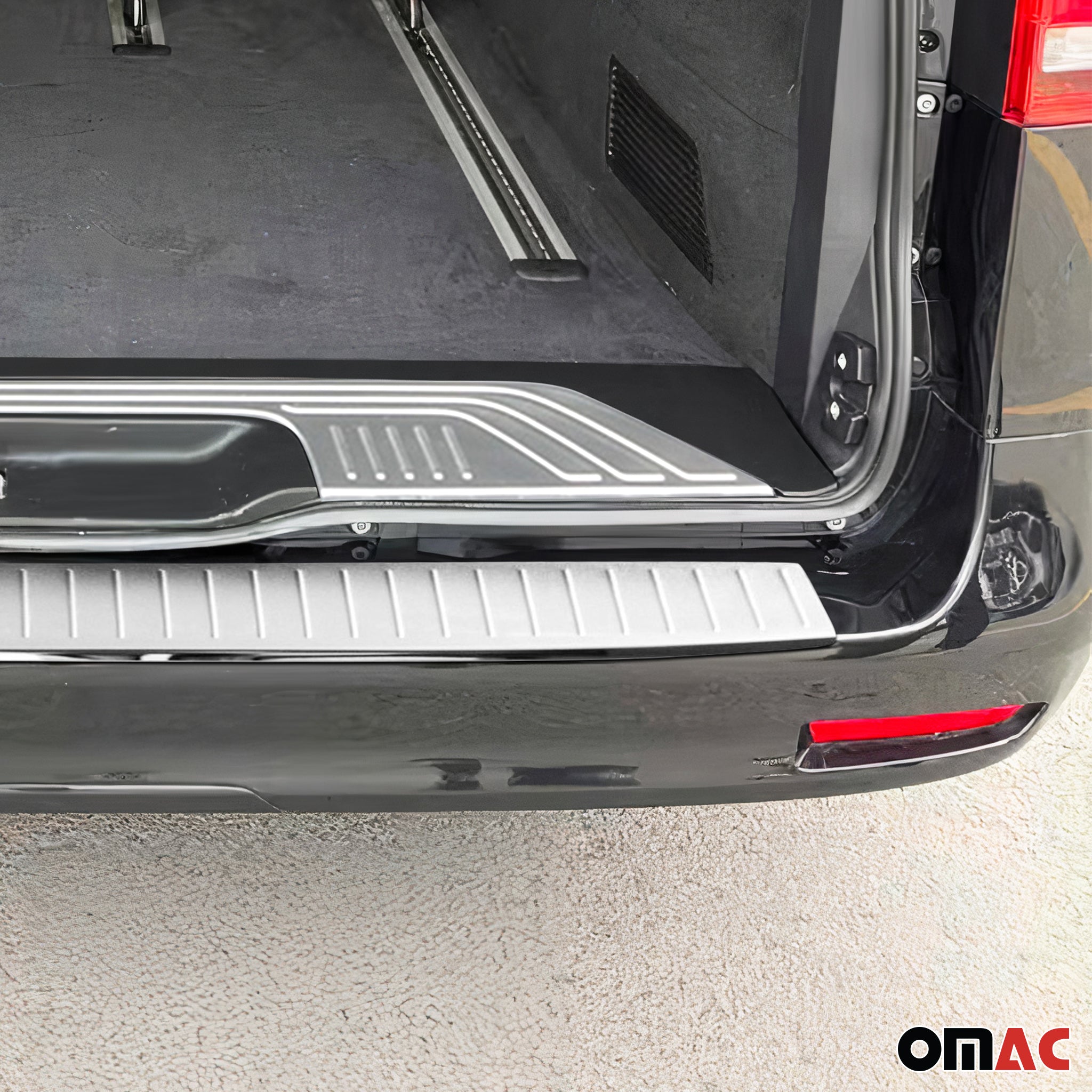 Rear Bumper Guard & Trunk Sill Cover Set for Mercedes Metris 2016-2024 Brushed