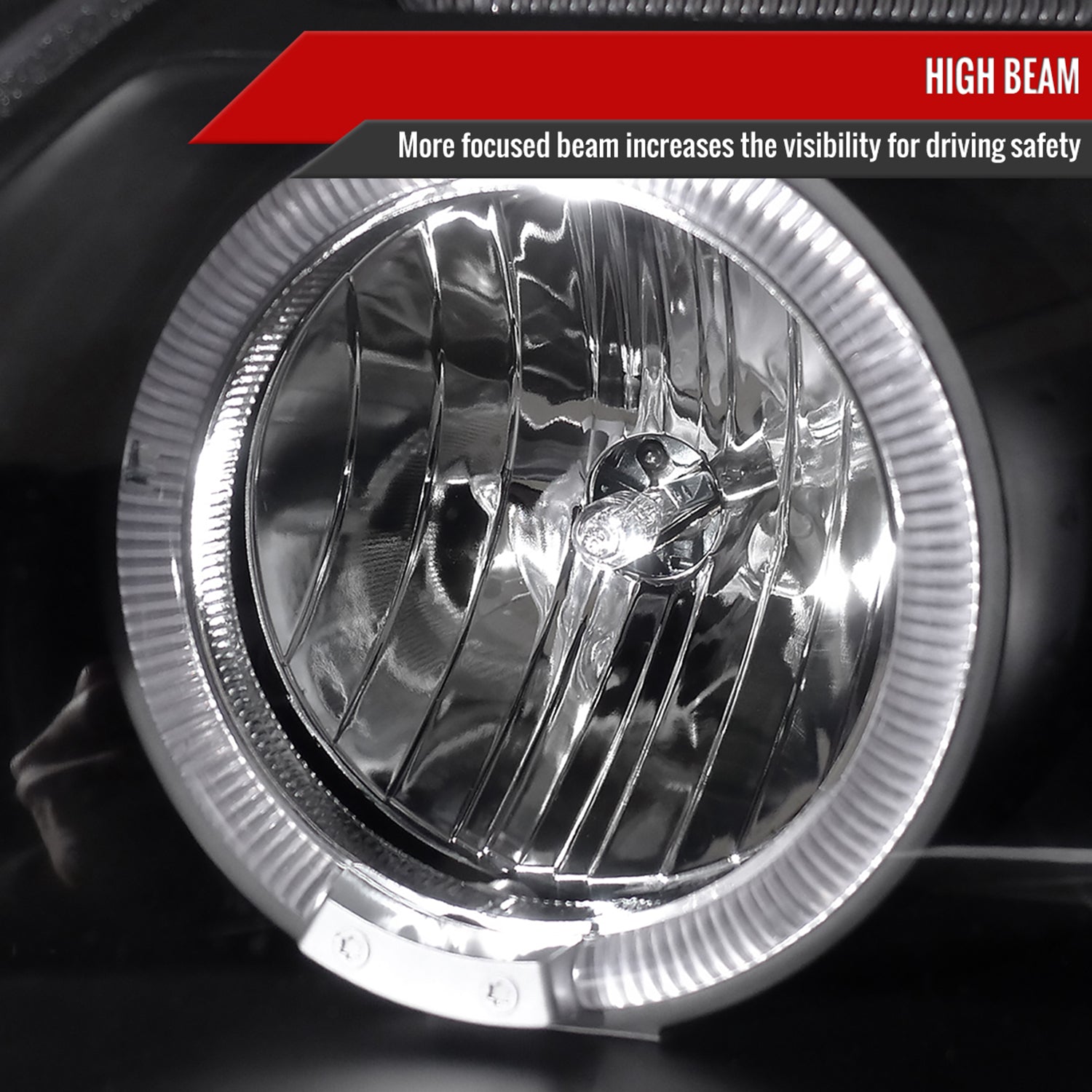 2009-2010 Toyota Corolla Dual Halo Projector Headlights Matte Black/Clear Lens