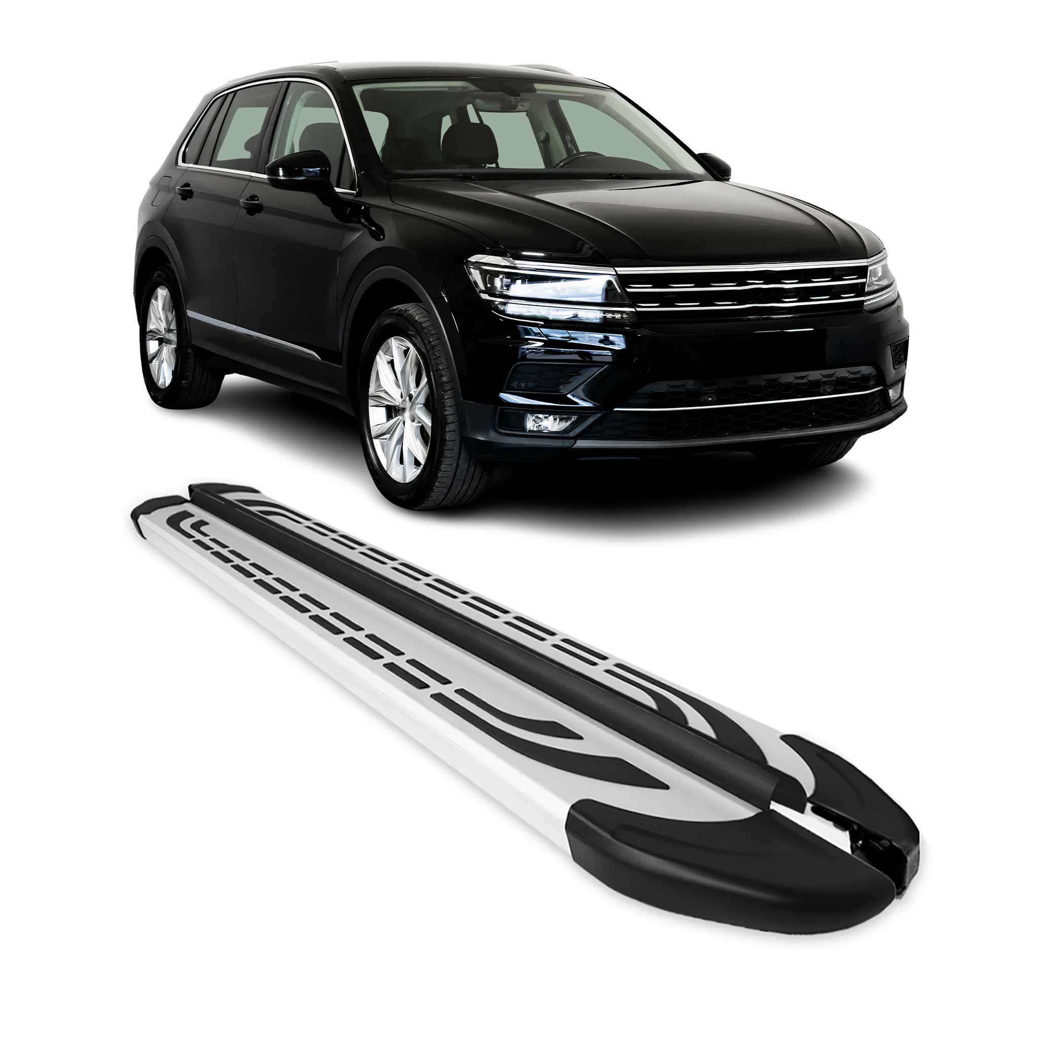 Side Step Nerf Bars Running Board for Volkswagen Tiguan 2018-2024 Aluminium Gray