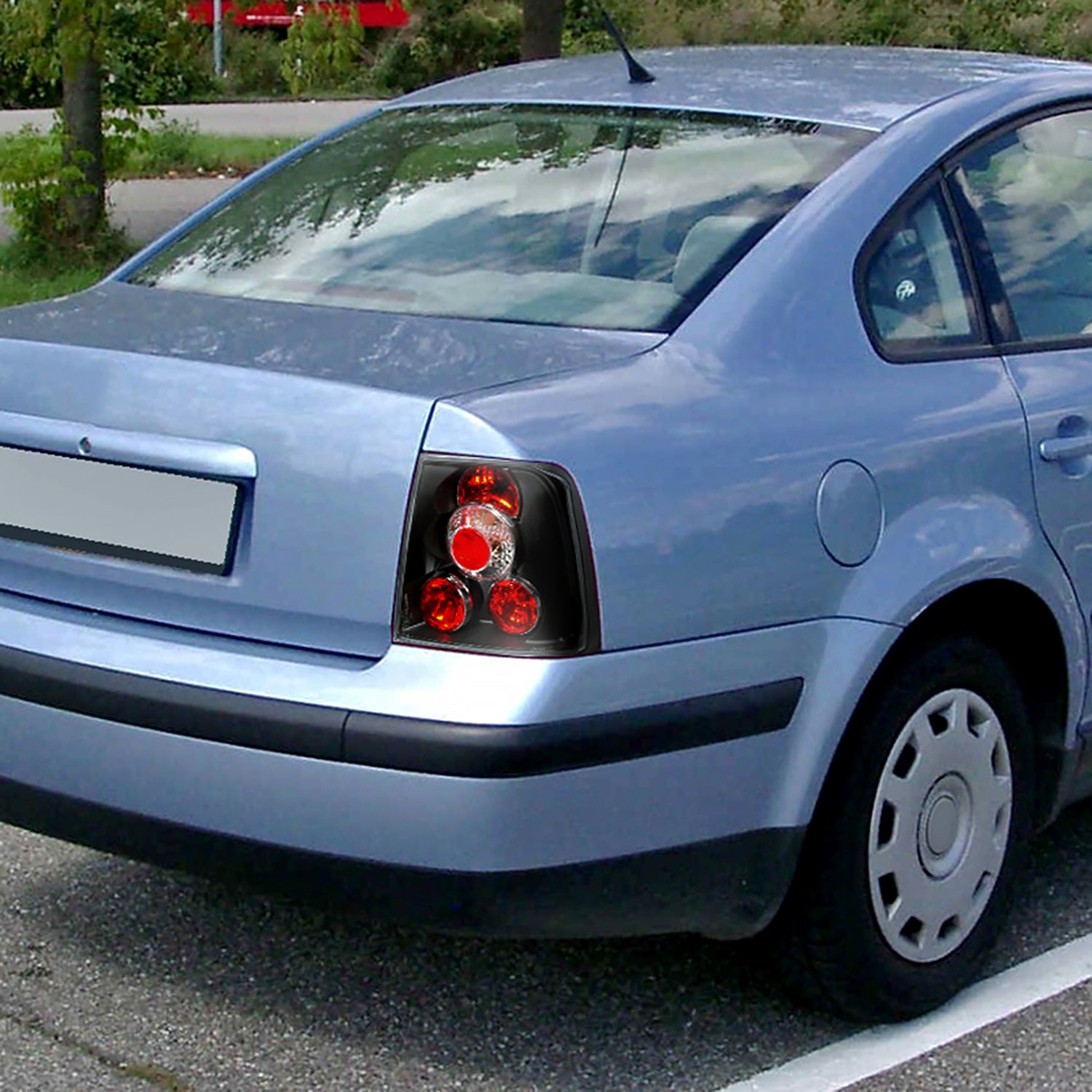 1998-2001 VW Passat Sedan Tail Lights Matte Black Housing/Clear Lens