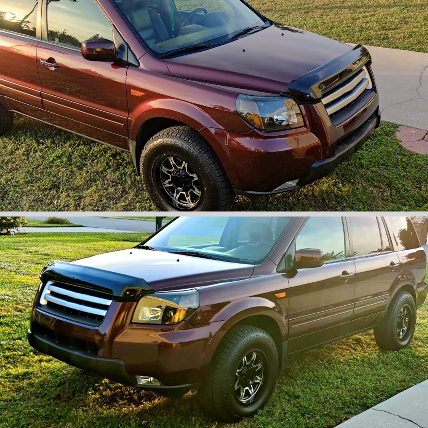 2006-2008 Honda Pilot Projector Style Headlights Matte Black/Clear Lens