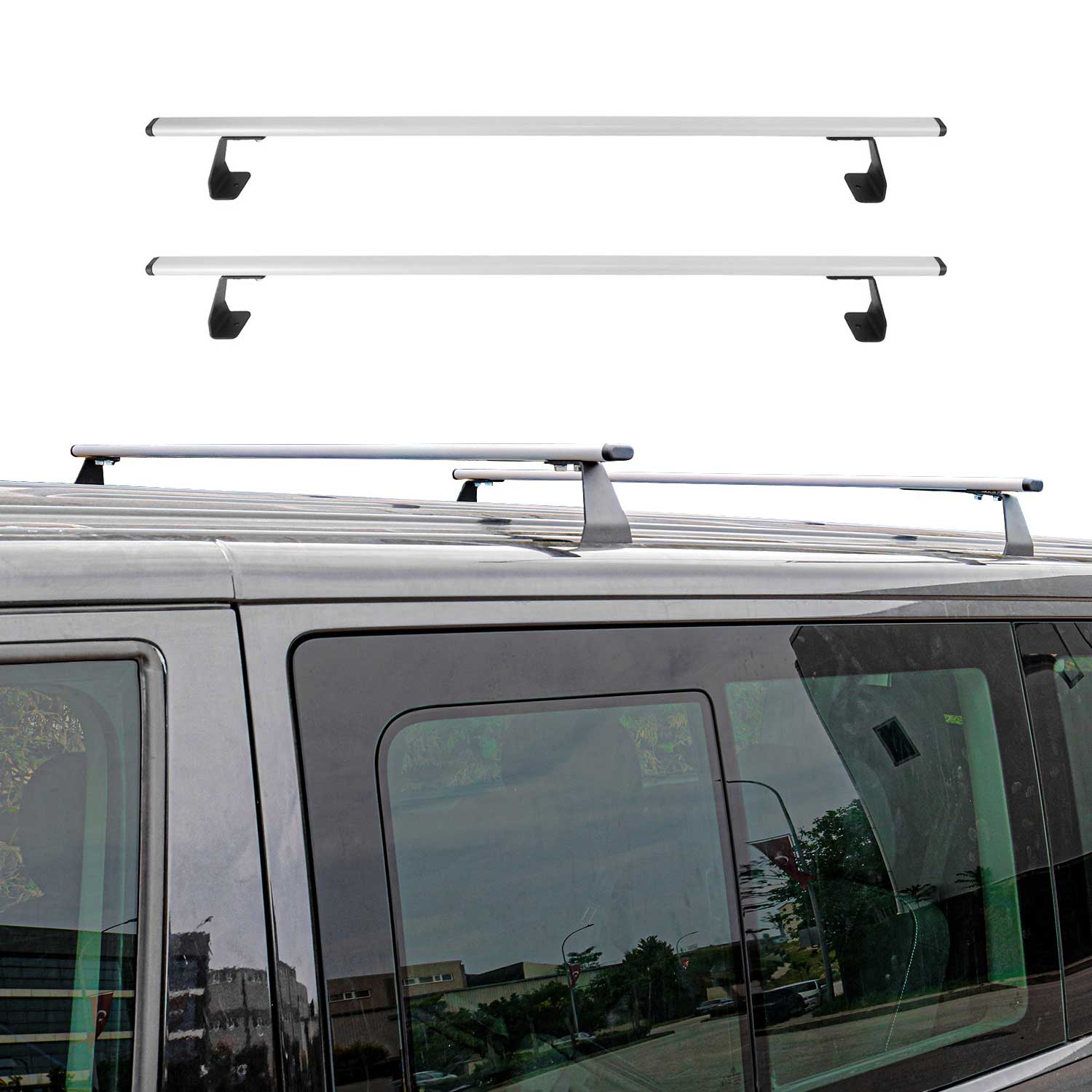 2013-2021 Nissan NV200 Roof Rack Cross Bars Luggage Carrier Steel Silver 2 Pcs