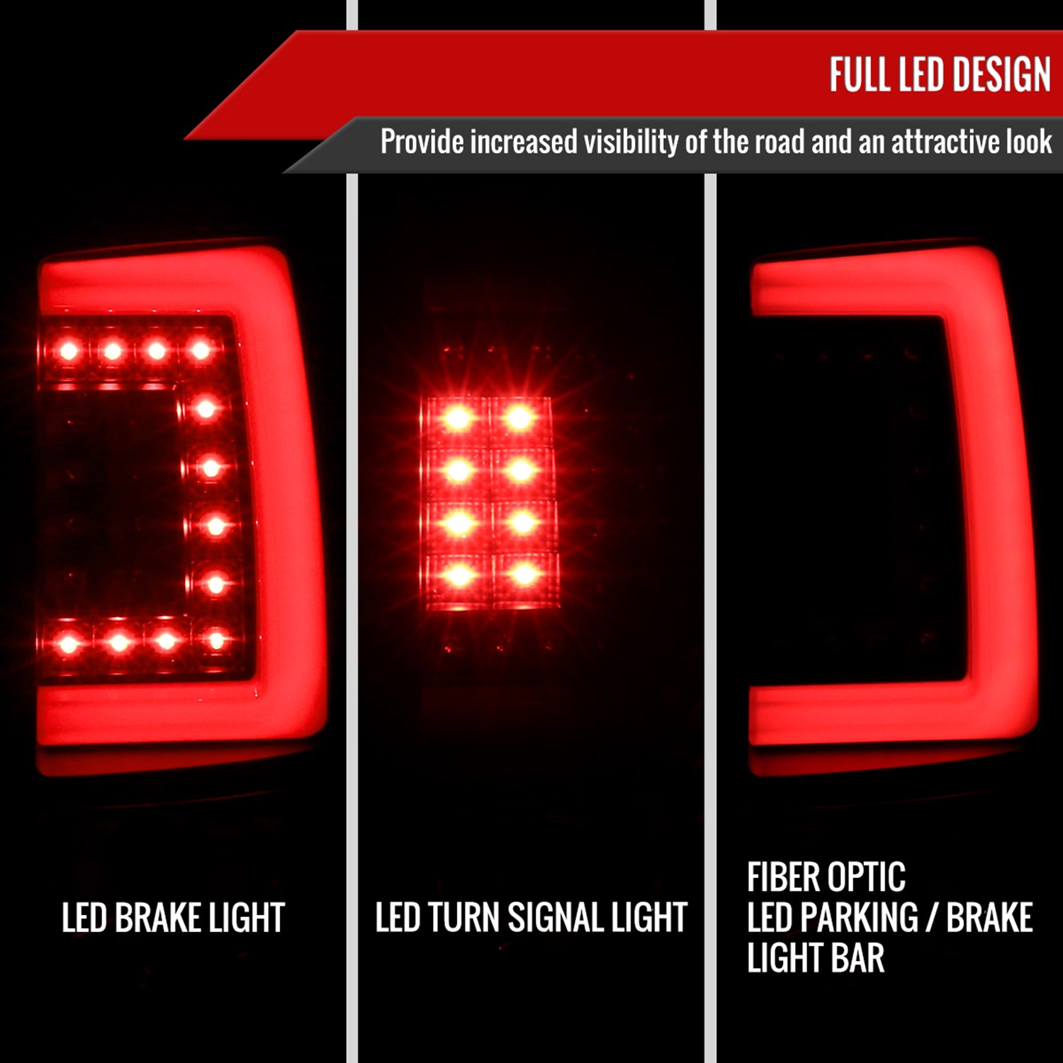 2000-2006 Chevy Suburban/Tahoe/Yukon/Yukon XL LED C Bar Tail Lights Matt Black