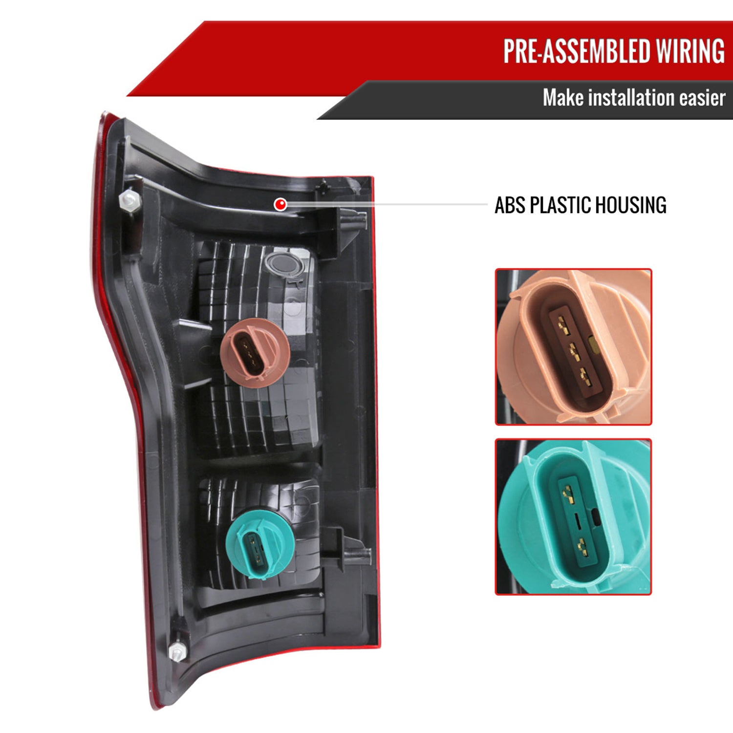 2015-2017 Ford F-150 Factory Replacement Tail Light Assembly Chrome/Red Clear