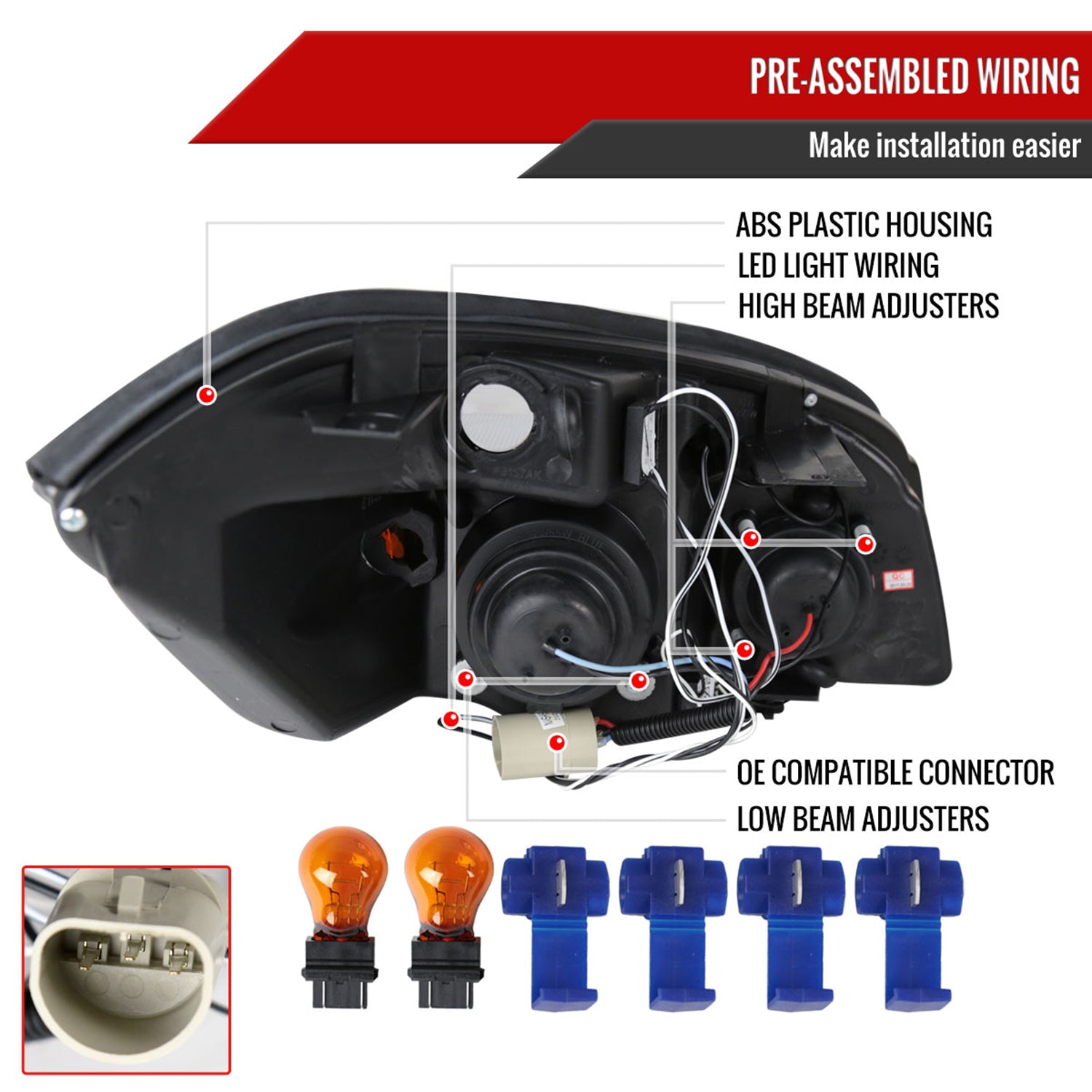 2005-2010 Chevy Cobalt Pontiac G5/Pursuit Projector Headlights Jet Black