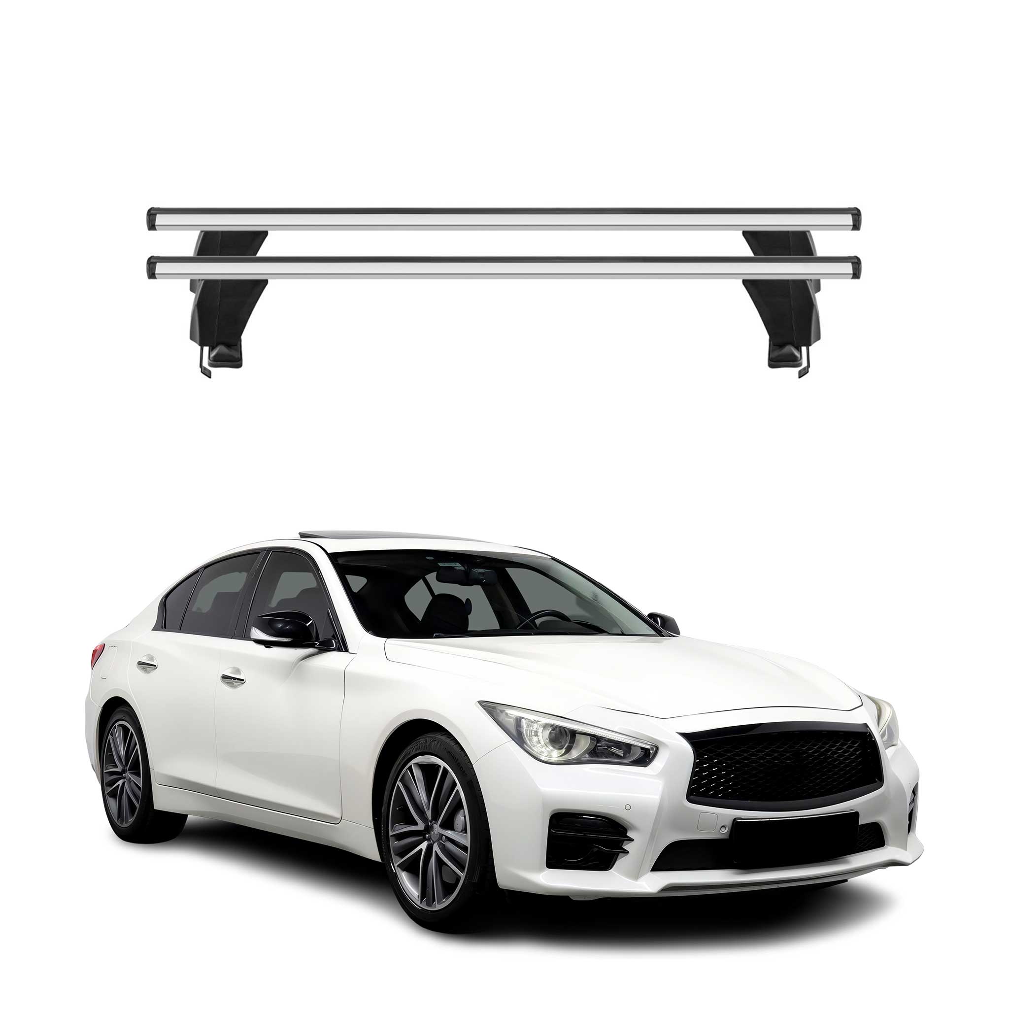 2014-2023 Infiniti Q50 Roof Rack Cross Bars Silver