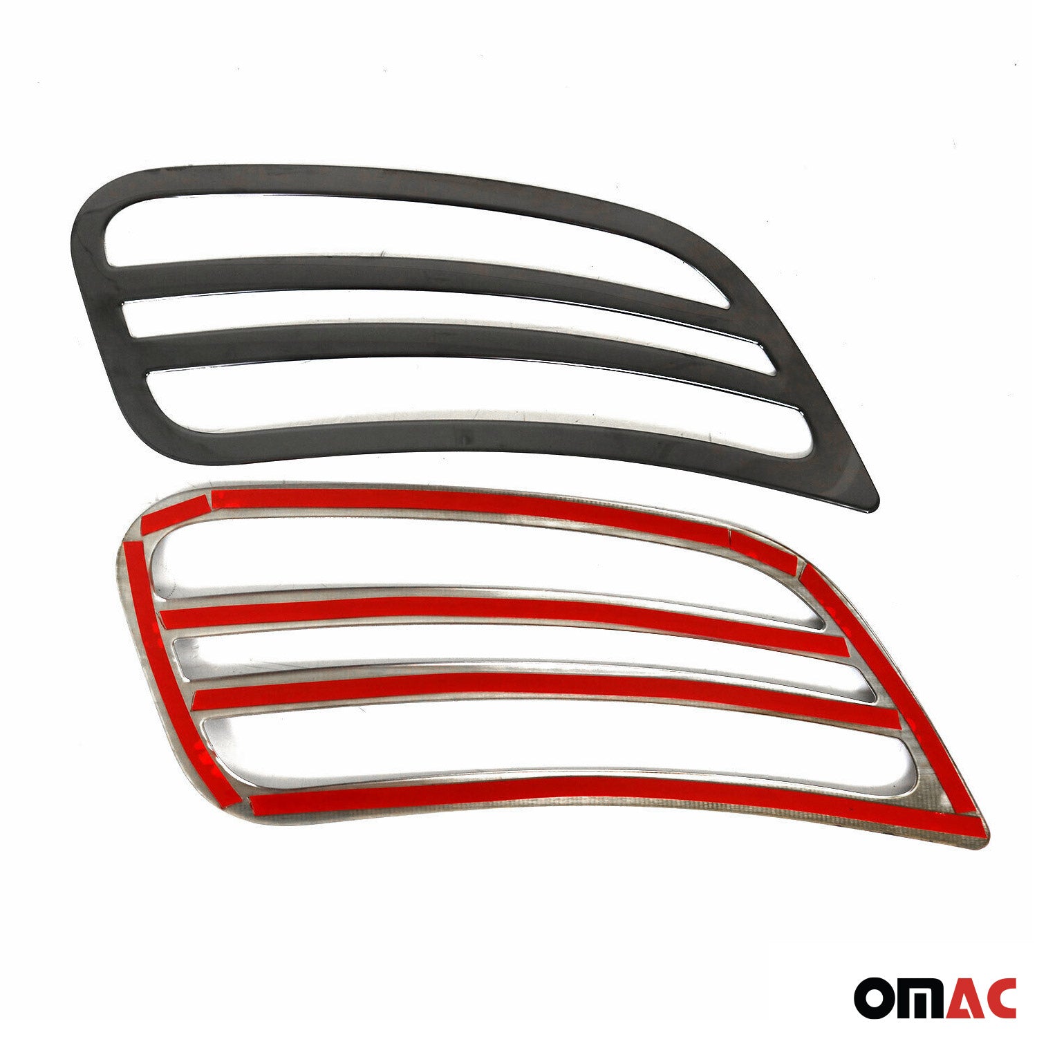 2019-2025 Mercedes Sprinter W907 910 Front Bumper Grill Trim Stainless Steel Dark 2Pcs