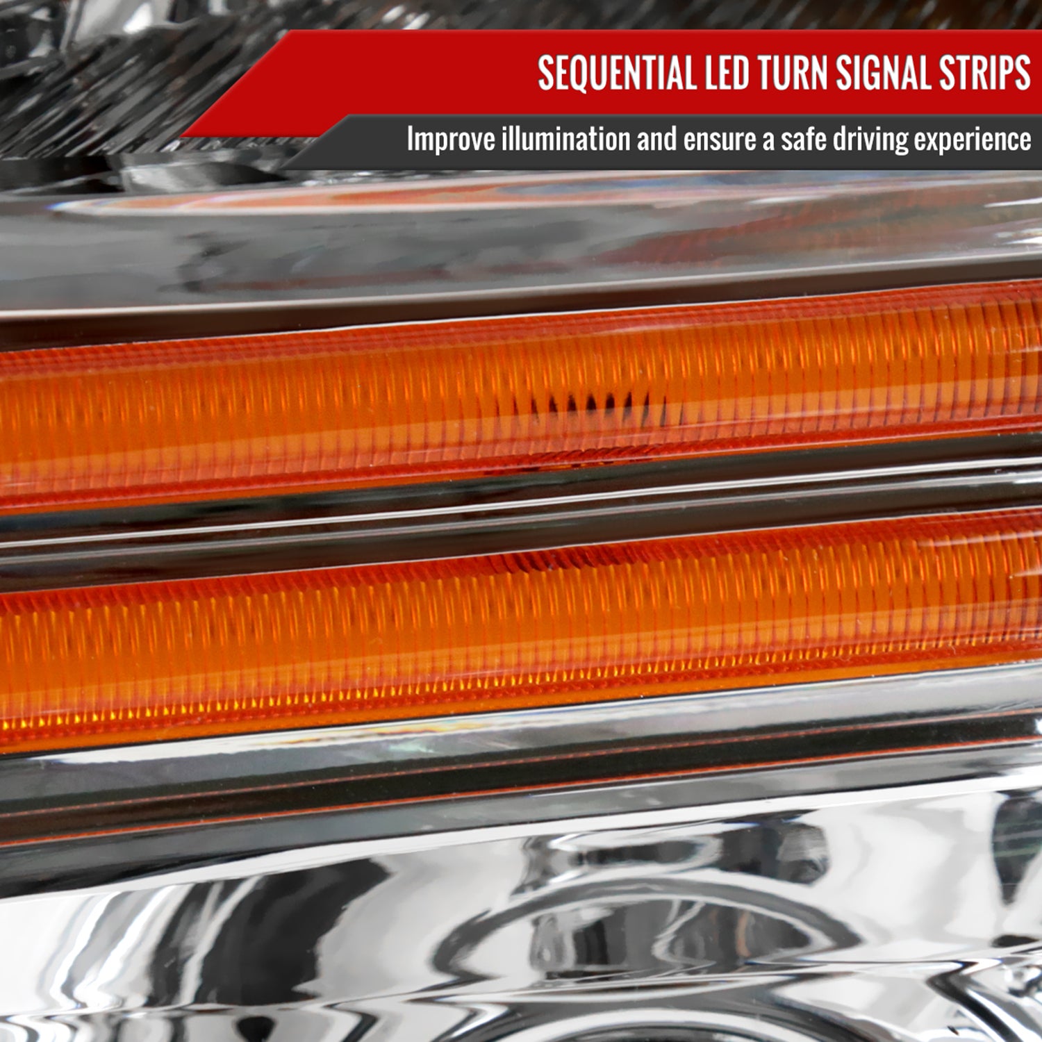 2008-2010 Ford F-250/350/450/550 Super Duty Headlights LED Signal Chrome