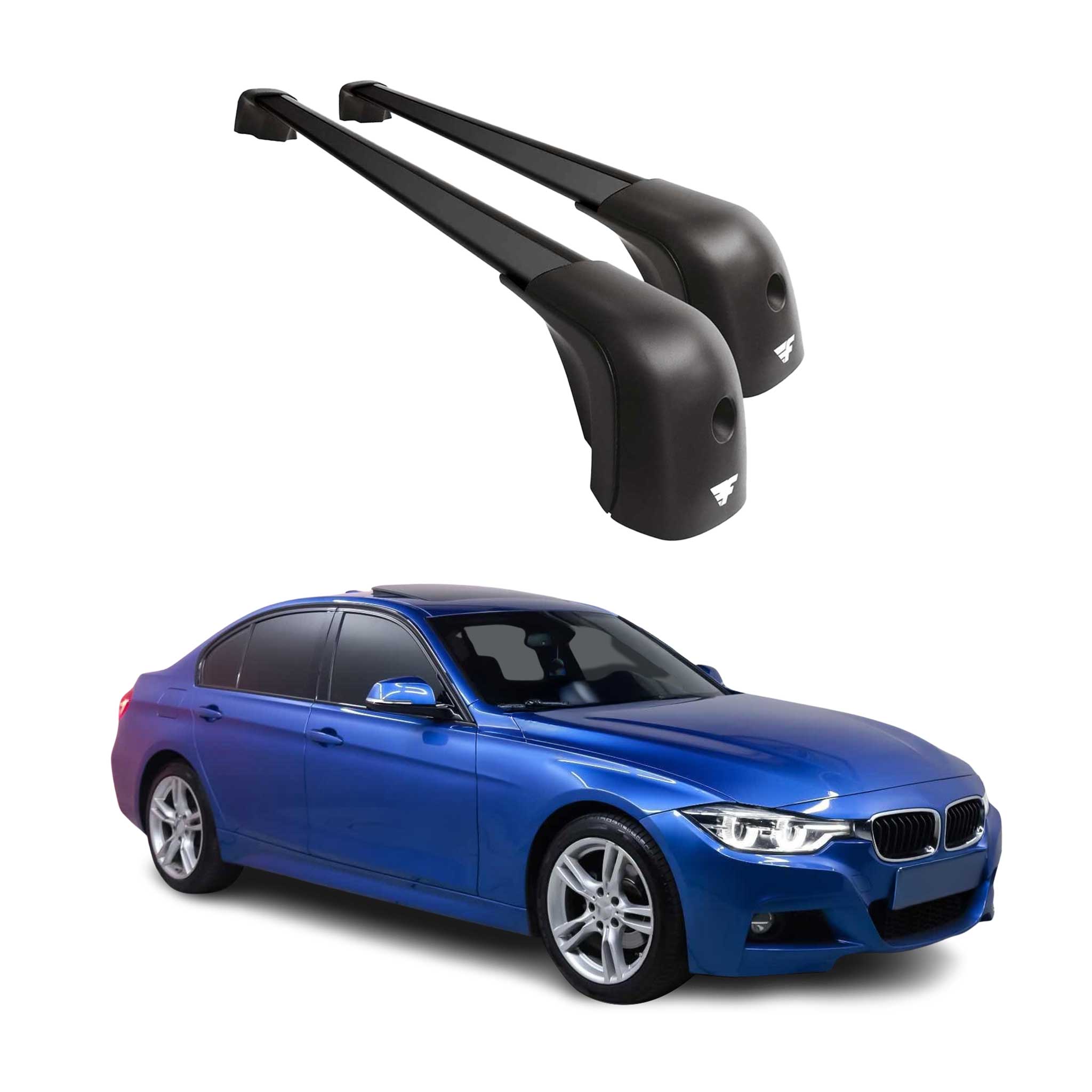 2012-2019 BMW 3 Series F30 Sedan Roof Racks Cross Bars Black