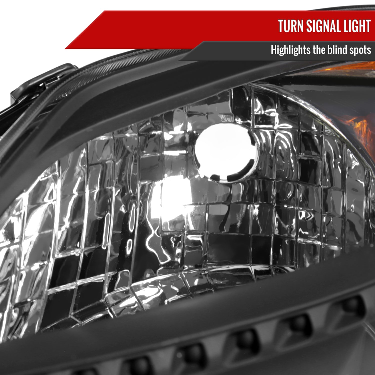 2006-2009 Toyota Prius Factory Headlights w/Amber Reflector Matt Black/Clear