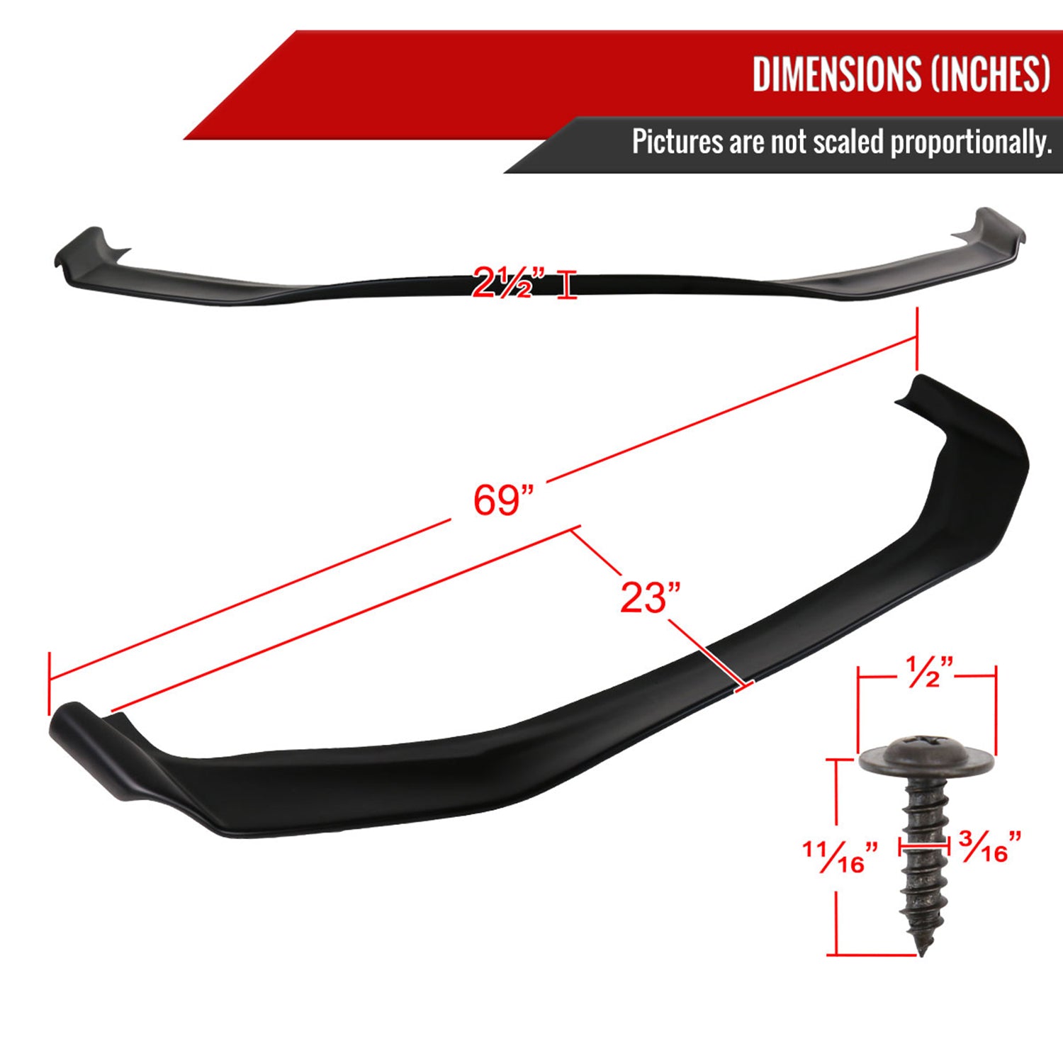 2013-2016 Scion FRS/Toyota 86 Polypropylene Bumper Lip Splitter Spoiler