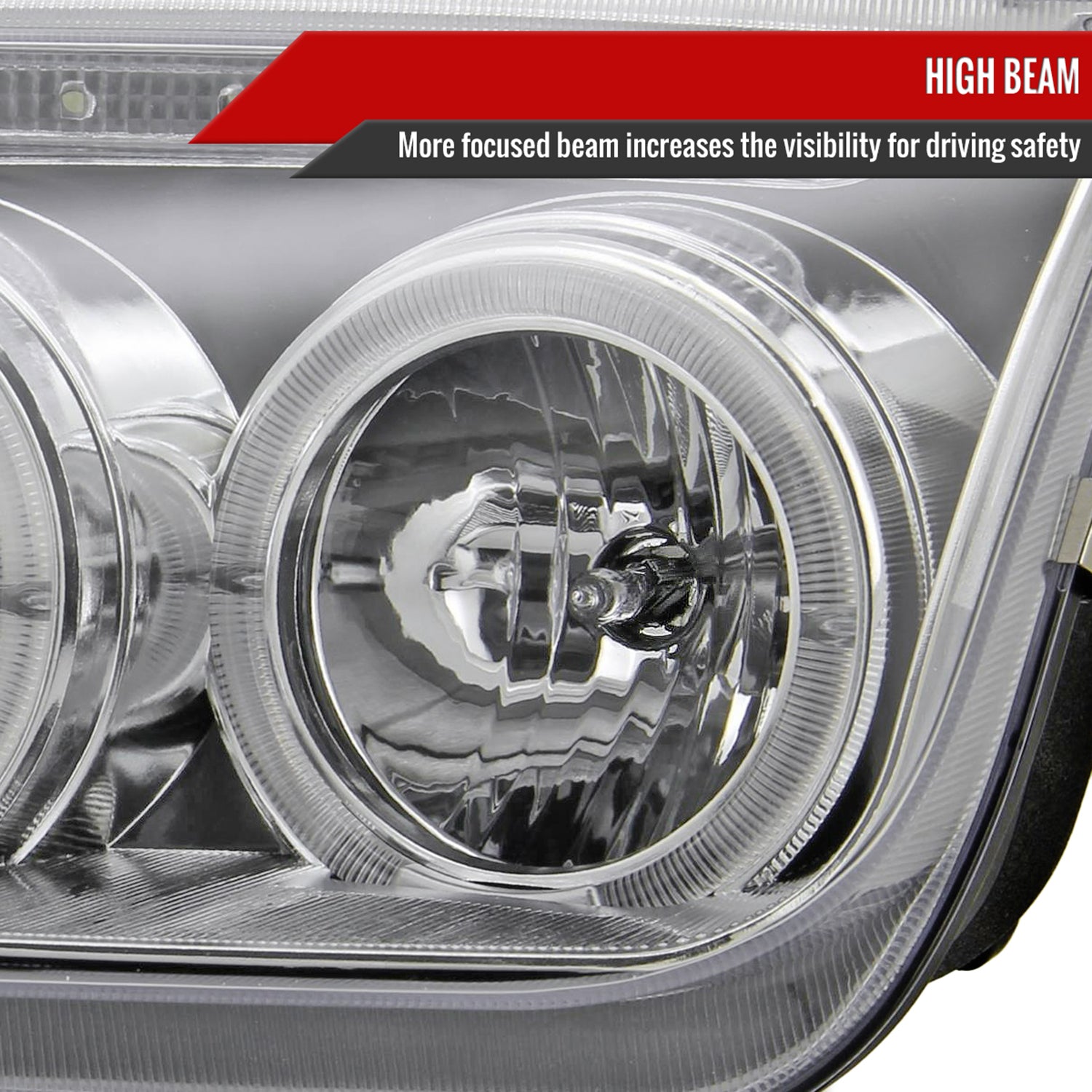 1999-2005 VW Jetta/Bora Mk4 Dual Halo Projector Headlights LED Light Chrome