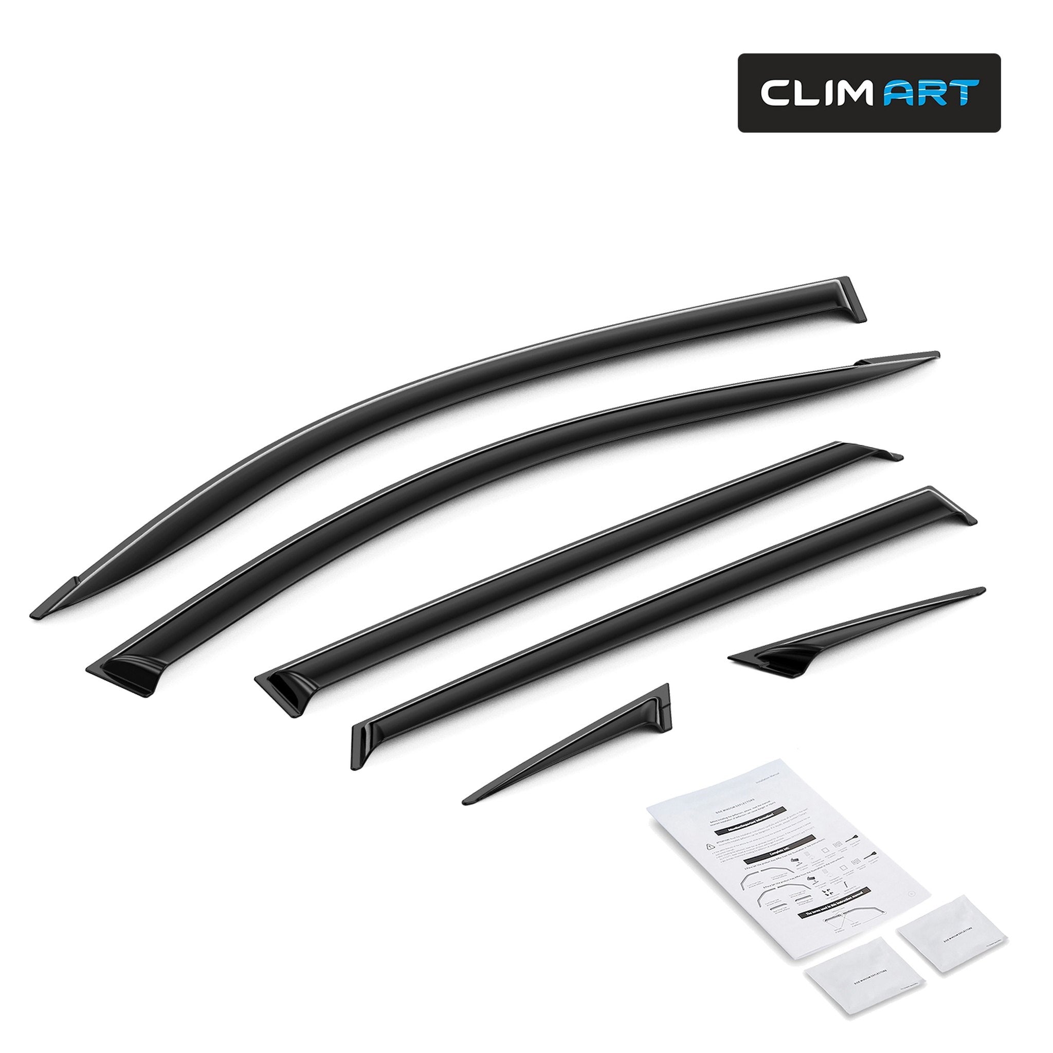 Clim Art Wind Deflectors for Hyundai Tucson 2016-2021 Tape-On Dark Smoke 6Pcs