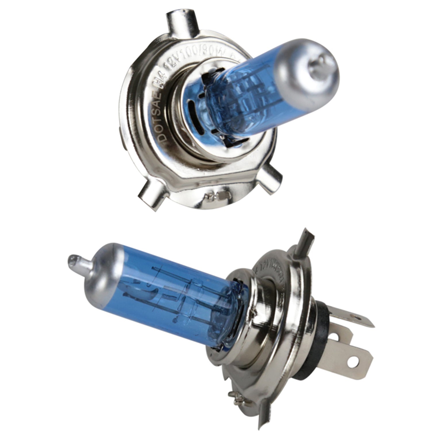 Universal 7"x6" H4 Crystal Headlights Chrome Housing/Glass Lens