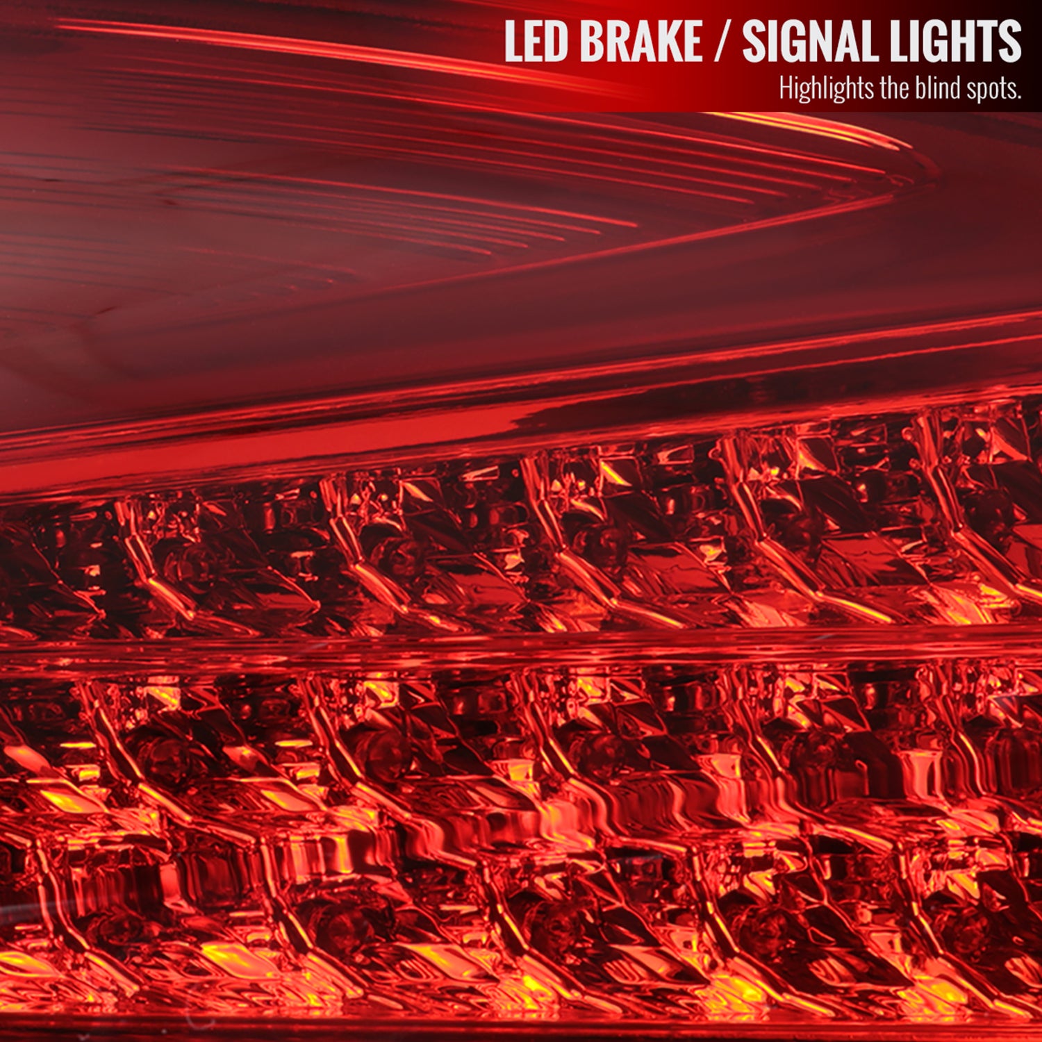 2015-2019 Ford Focus Hatchback LED Tail Lights Chrome Housing/Red Lens