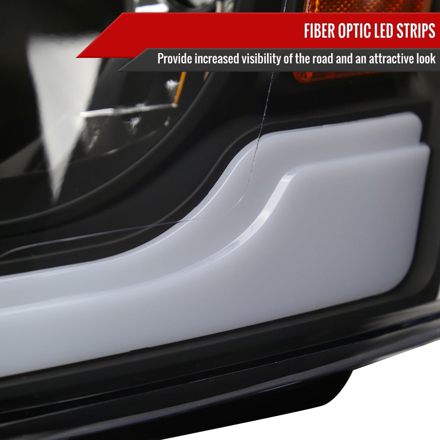 2006-2008 Dodge Ram 1500/ Ram 2500 3500 LED Headlights Amber Reflector Black