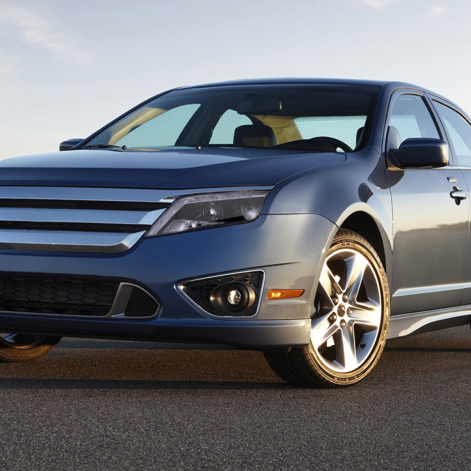 2010-2012 Ford Fusion Projector Headlights LED Light Strip Glossy Black/Smoke