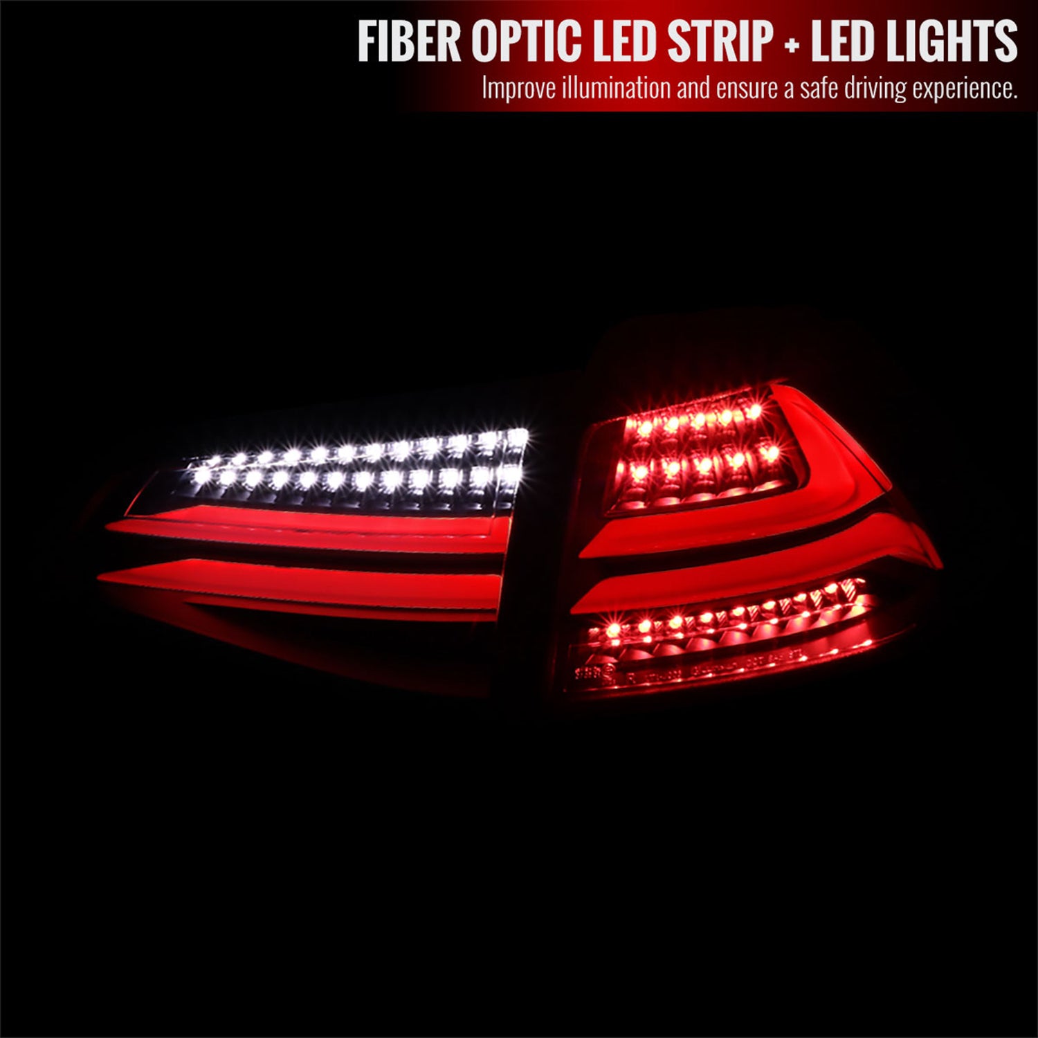 2015-2017 VW GTI/Golf LED Tail Lights Matte Black Housing/Clear Lens