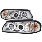 2000-2005 Chevy Impala Dual Halo Projector Headlights Chrome/Clear Lens