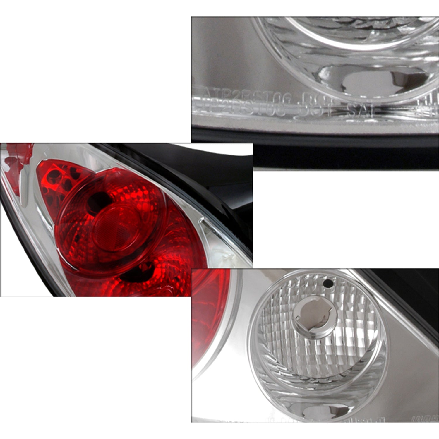 2005-2010 Pontiac G6 Coupe Tail Lights Chrome Housing/Clear Lens