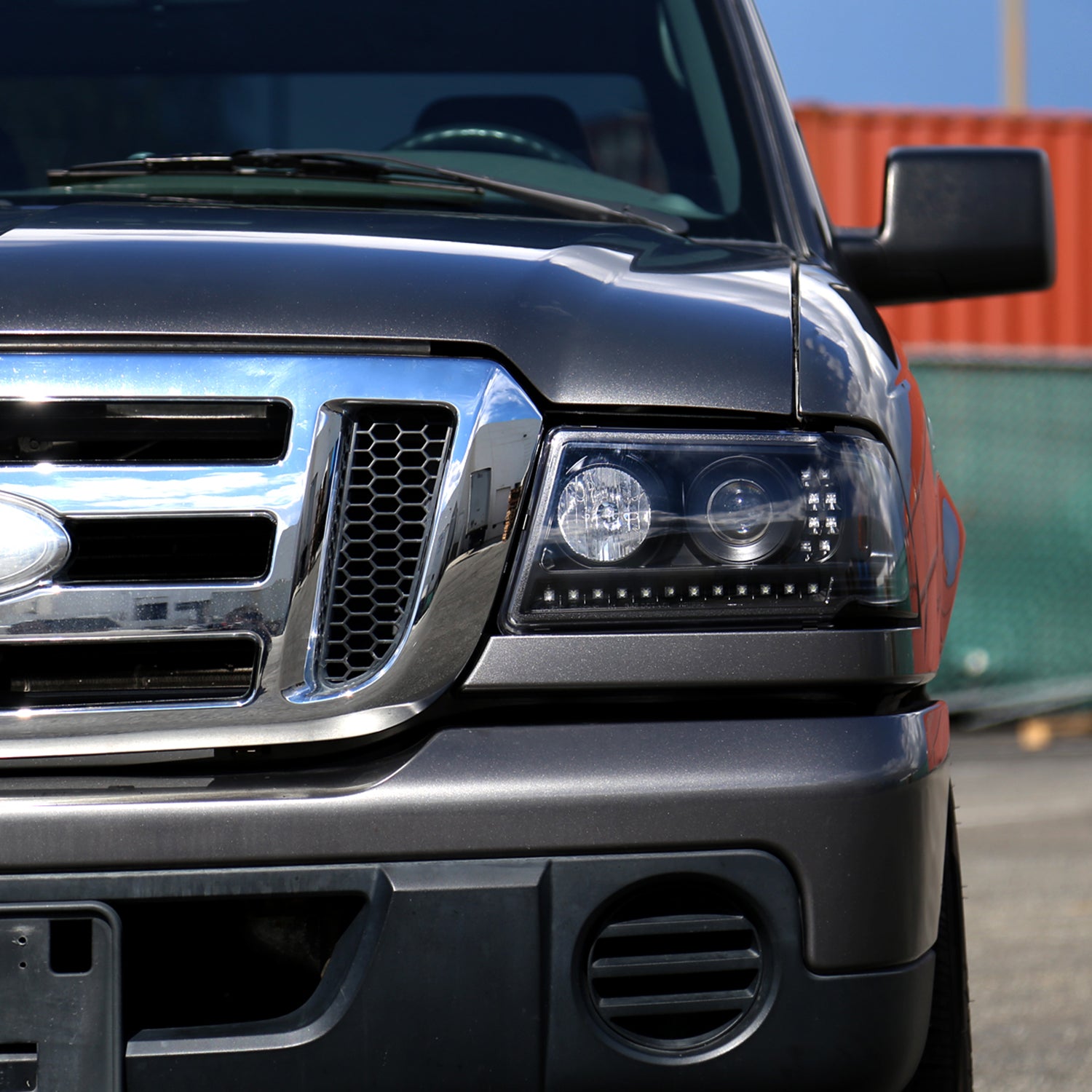 2001-2011 Ford Ranger Projector Headlights LED Light & LED Signal Matte Black