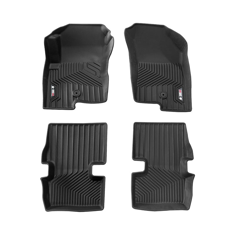 2007-2017 Jeep Compass Premium Floor Mats Liners First and Second Row Set Black