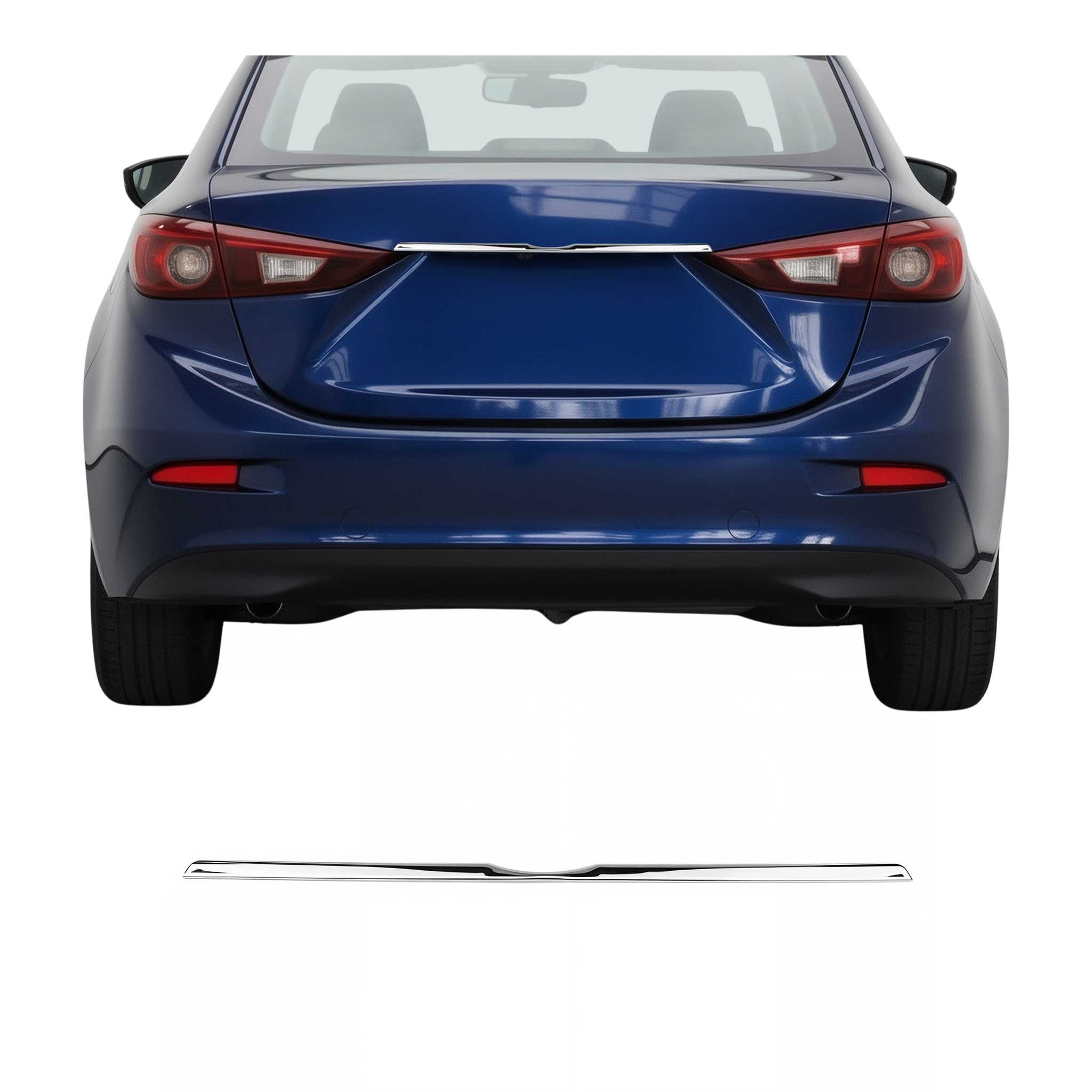 2014-2018 Mazda 3 Sedan Rear Trunk Tailgate Door Handle Cover Stainless Steel Silver 1Pc